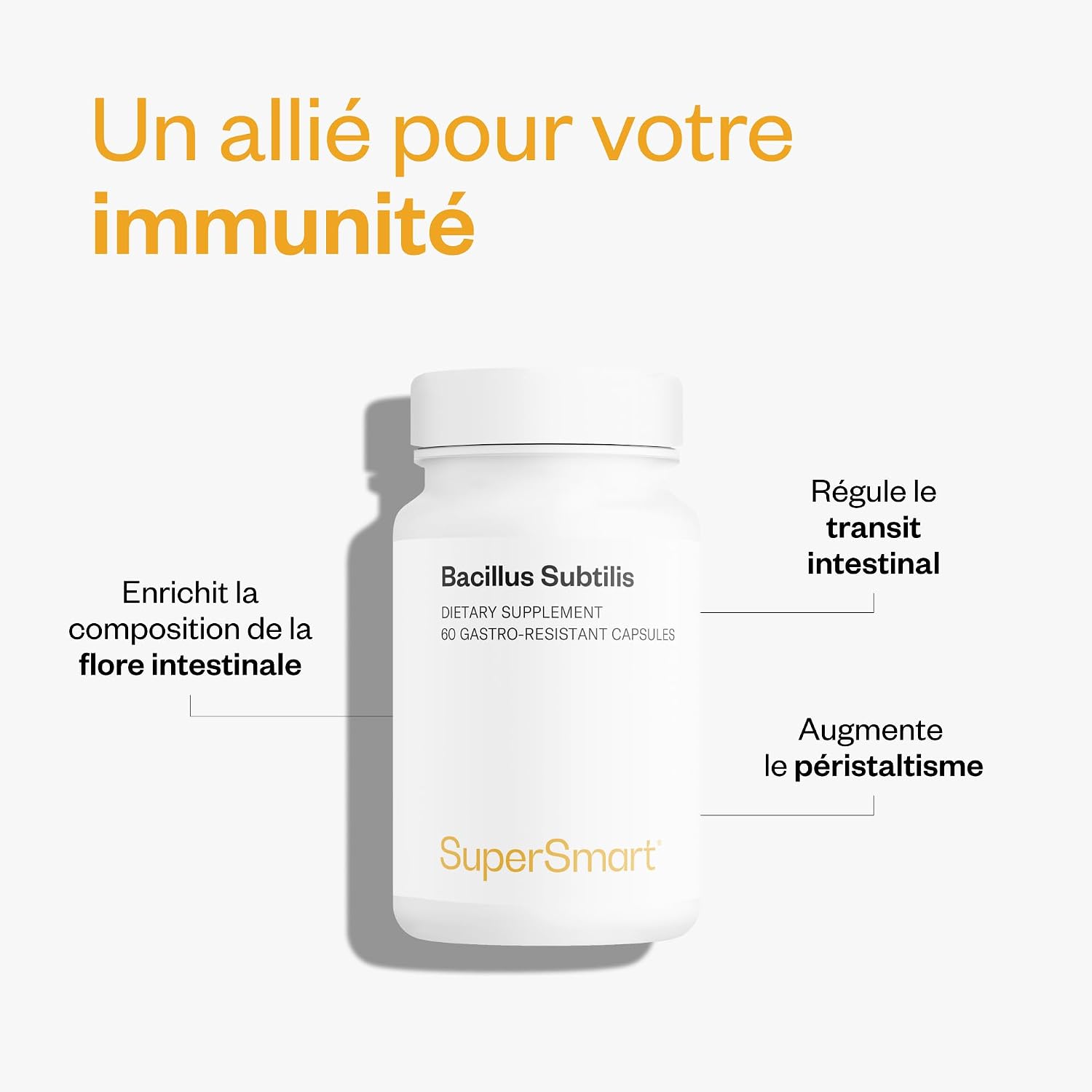 Bacillus Subtilis - Improves Natural Defenses - Vegan - SuperSmart | 3.1 Billion CFU - Contributes to the fight against pathogenic bacteria and micro-organisms - Image 4