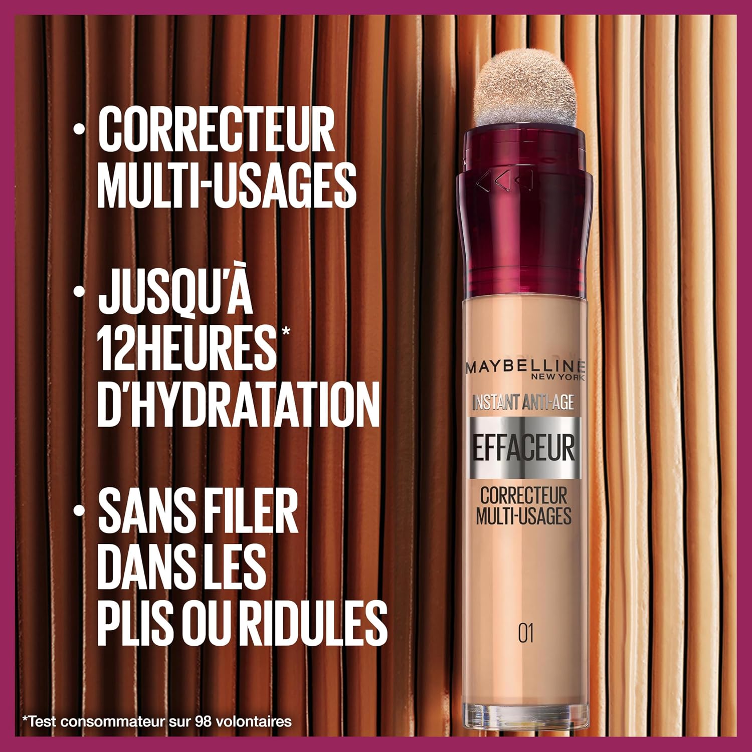 Maybelline New York Instant Eraser Concealer / Fluid Concealer Light 03 5 ml | Patented micro-applicator, anti-oxidant Goji berry, adjustable coverage, sculpts and illuminates - Image 3