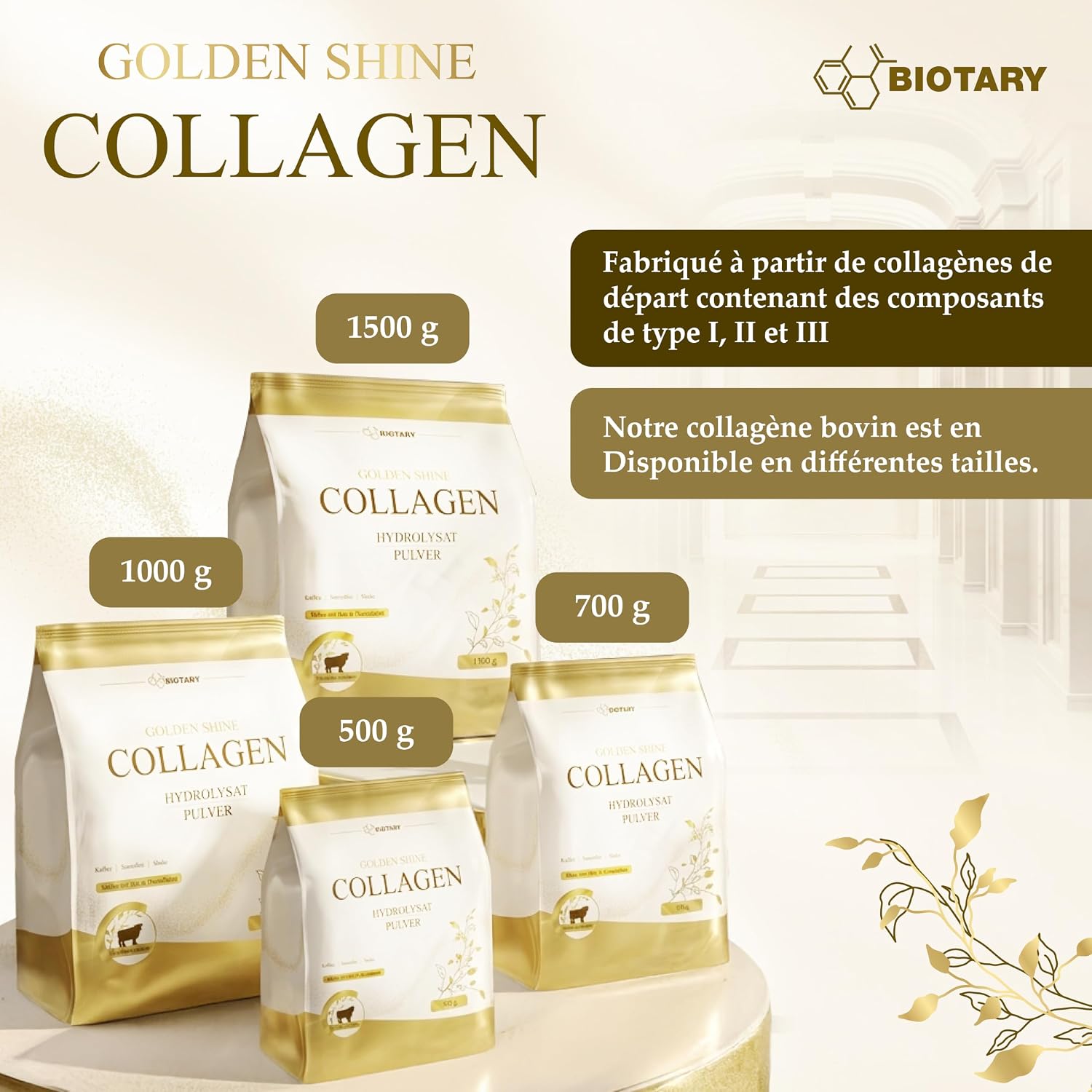 Hydrolyzed Collagen Powder 1000g Peptides Types I II & III Neutral Taste | 100% Pure Bioactive Collagen Protein Highly Dosed Excellent Solubility Controlled Quality 500g 700g 1000g 1500g - Image 3
