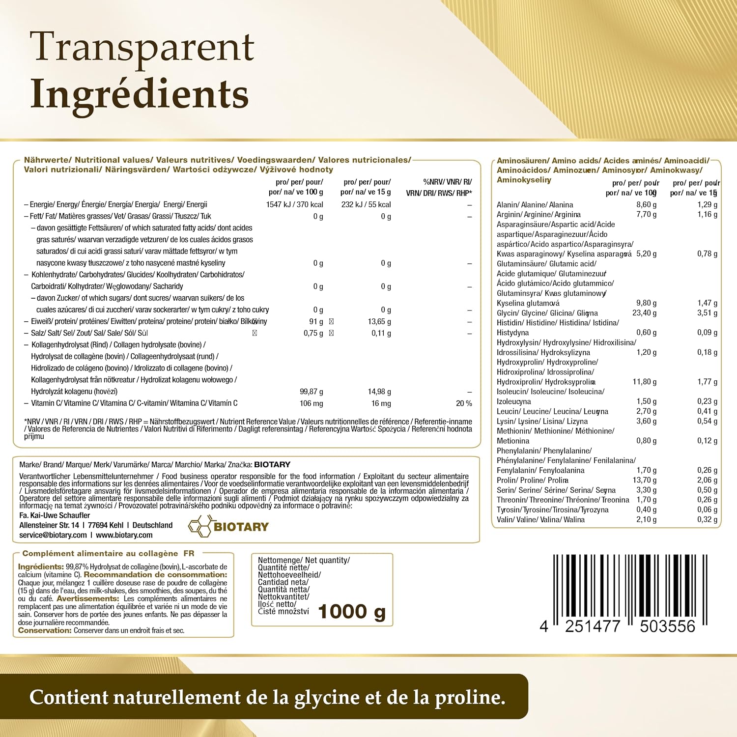 Hydrolyzed Collagen Powder 1000g Peptides Types I II & III Neutral Taste | 100% Pure Bioactive Collagen Protein Highly Dosed Excellent Solubility Controlled Quality 500g 700g 1000g 1500g - Image 5