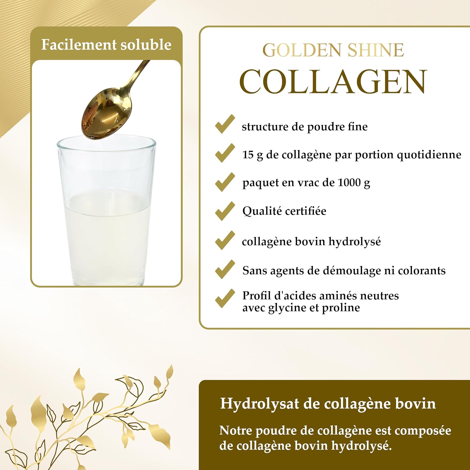 Hydrolyzed Collagen Powder 1000g Peptides Types I II & III Neutral Taste | 100% Pure Bioactive Collagen Protein Highly Dosed Excellent Solubility Controlled Quality 500g 700g 1000g 1500g - Image 6