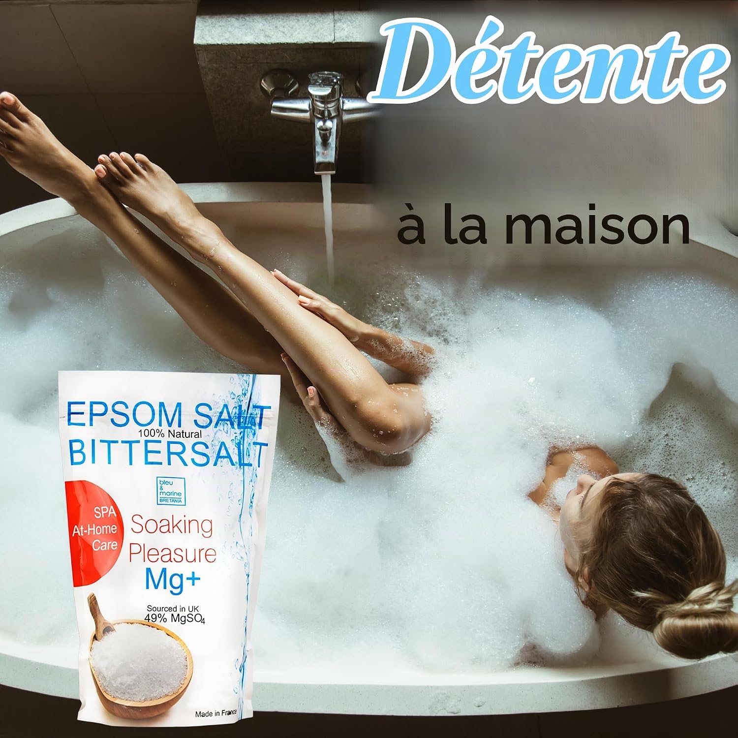 Organic Magnesium, Epsom Salt - Bath Salts and Tired Legs, Calluses, Muscle Recovery, Relaxation, Magnesium Skin Recharge, Exfoliating, Detox and Vitality, Plant Care 500g - Image 11