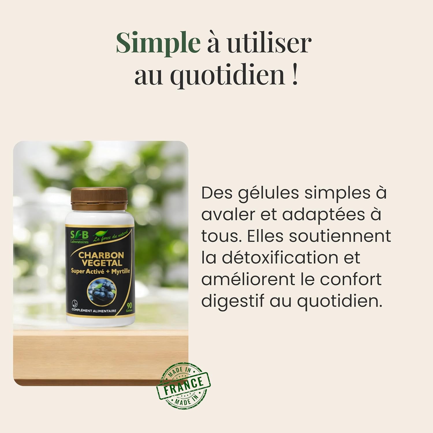 SFB Laboratoires - Super Activated Vegetable Charcoal with Blueberry - High Absorption - Limits Bloating - Reduces Intestinal Gases - Digestive Wellness - 90 Vegetable Capsules - Image 6