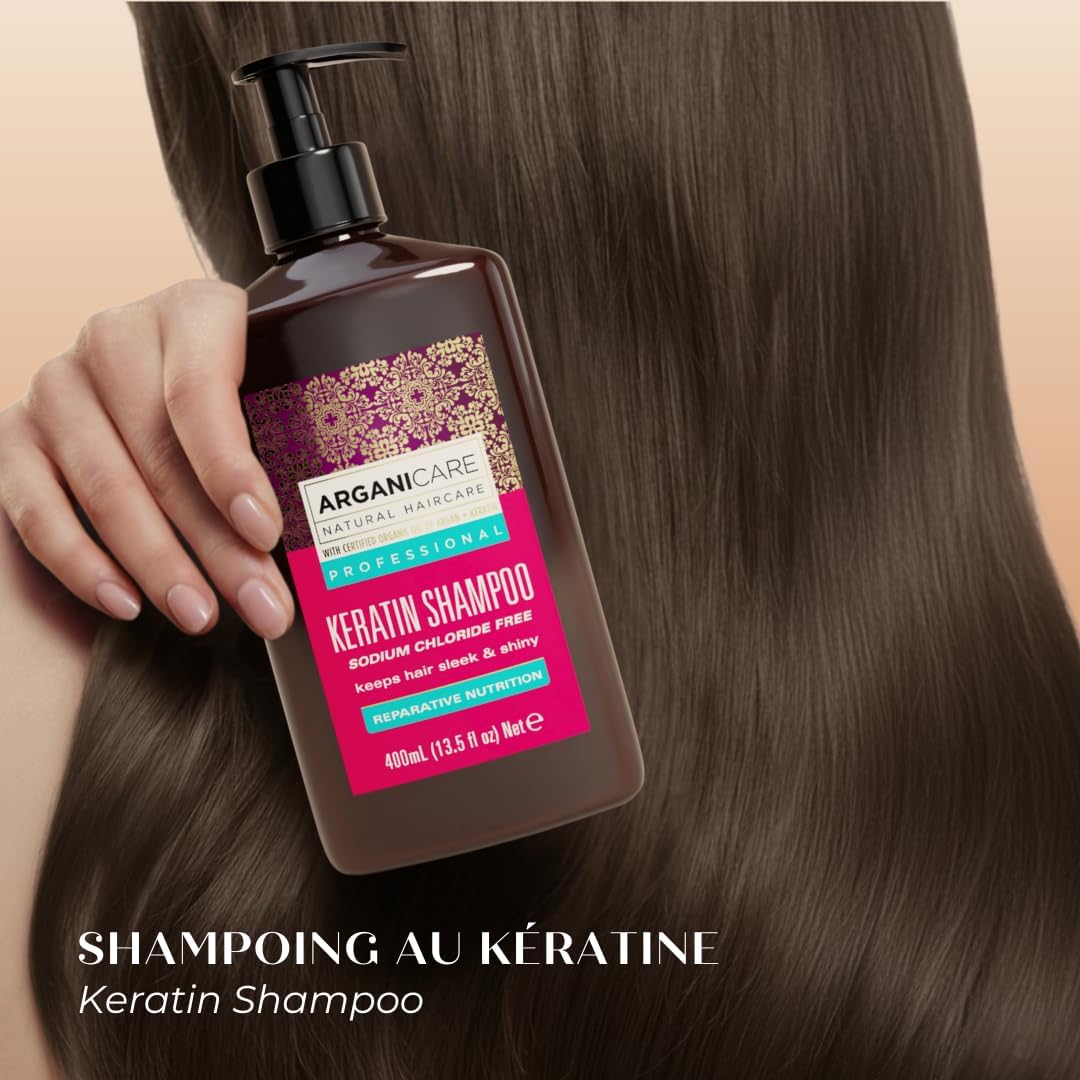 Hydrolyzed Keratin Repair & Nutrient Shampoo - Gentle Wash, Helps Smooth Cuticle, Strengthens Hair Fiber, Sodium Chloride Free Formula, 400ml - Image 6