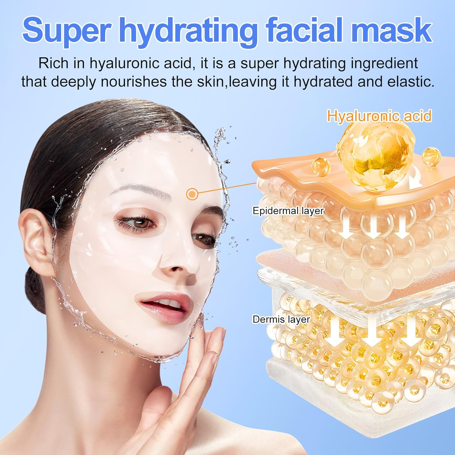 Collagen Mask (Pack of 6), Hydrating Hydrogel Night Mask for Women, Shrinking Pores, Improving Elasticity, for All Skin Types - Image 3