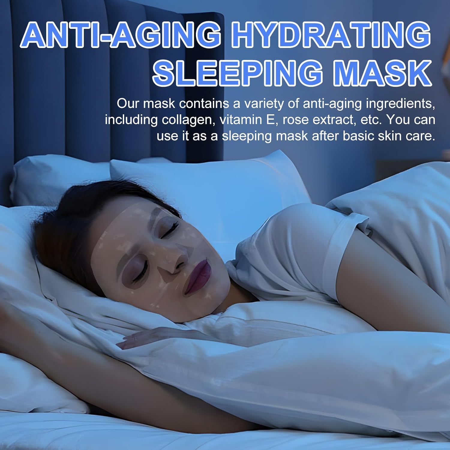 Collagen Mask (Pack of 6), Hydrating Hydrogel Night Mask for Women, Shrinking Pores, Improving Elasticity, for All Skin Types - Image 4