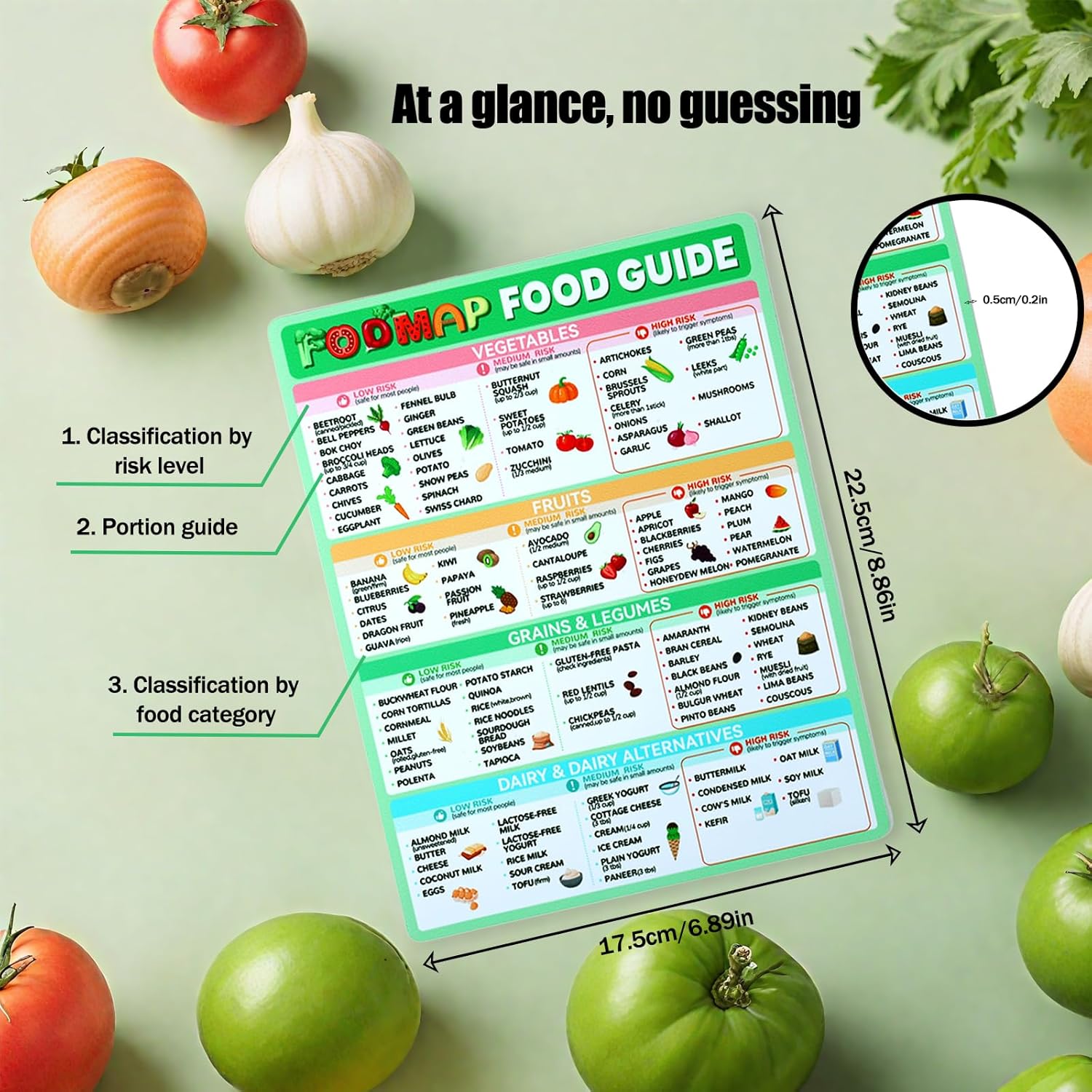 Gosknor FODMAP Fridge Magnet Board Food Guide Gut Health Meal Planning List Low FODMAP Low FODMAP Diet Chart Nutrition Poster - Image 3