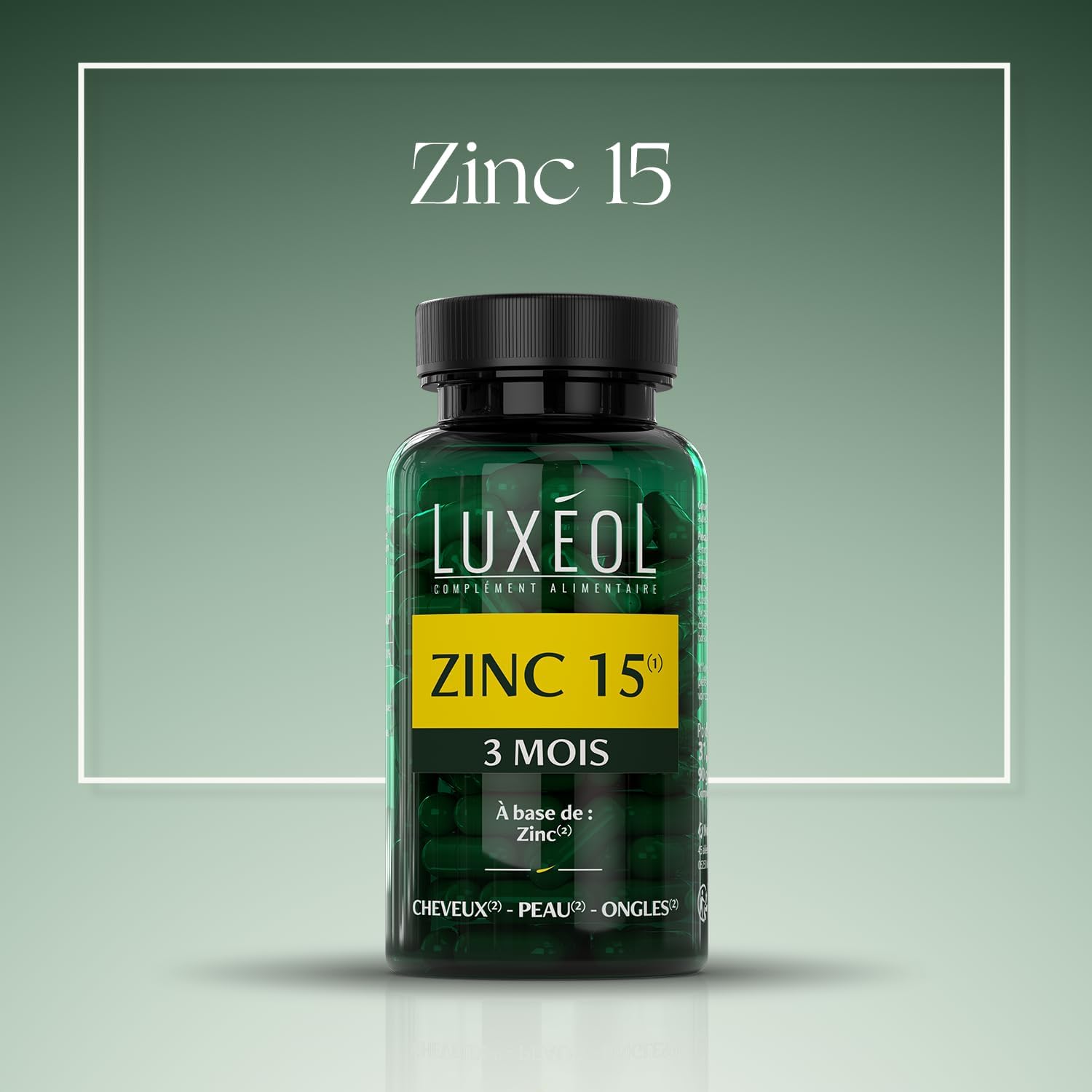 LUXÉOL Zinc 15(1) - Food Supplement for Hair Nails & Skin(2) | Provides 15 mg of Zinc per Daily Dose - Made in France - 3 Month Program - 90 Capsules - Image 4