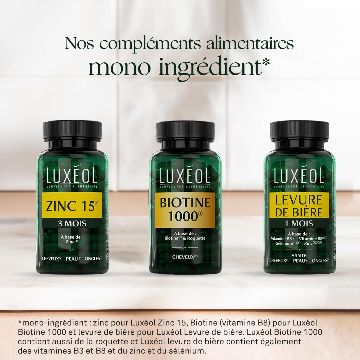 LUXÉOL Zinc 15(1) - Food Supplement for Hair Nails & Skin(2) | Provides 15 mg of Zinc per Daily Dose - Made in France - 3 Month Program - 90 Capsules - Image 7