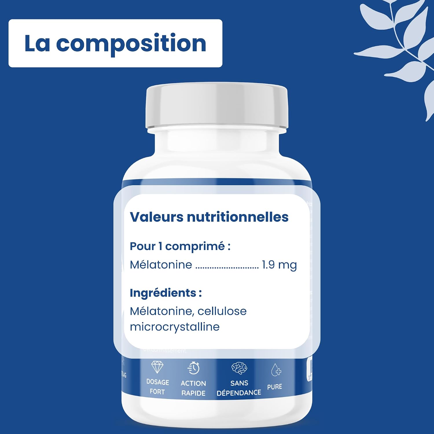 Melatonin 1.9 mg | 365 Tablets | Fast Acting | Adult Sleep | Dietary Supplement | No Addiction | Fast Sleep, Repairing Night | High Dosed | Made in France - Image 5