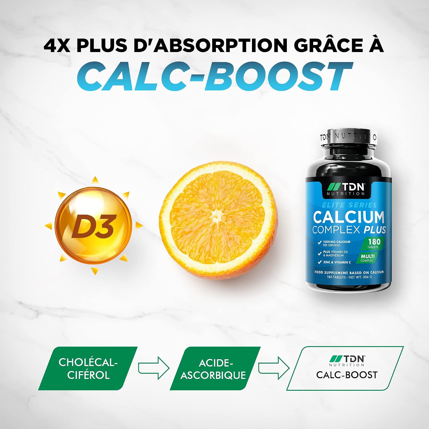 Calcium Vitamin D Supplement - 180 Tablets - Calcium Complex with Vitamin D3, Magnesium, Zinc and Vitamin C - Bone, Joint & Muscle Health - Made in the UK - Image 6