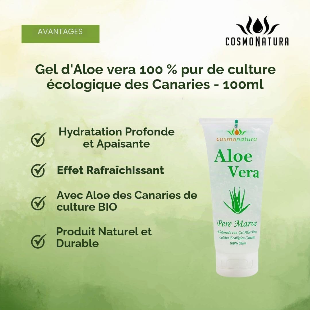 Aloe Vera gel extract from fresh leaves grown organically from the Canary Islands: Natural hydration and regeneration in 100 ml format - Bionatural - Image 3