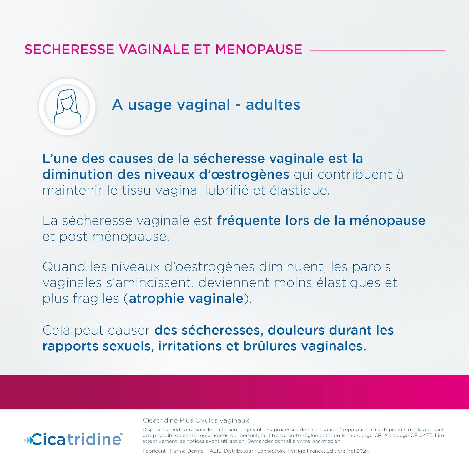 Cicatridine PLUS – Vaginal Ovules - Vaginal Dryness Treatment - For Postmenopausal Women - Hyaluronic Acid Sodium Salt 10mg - Medical Device - 10 Eggs - Image 4