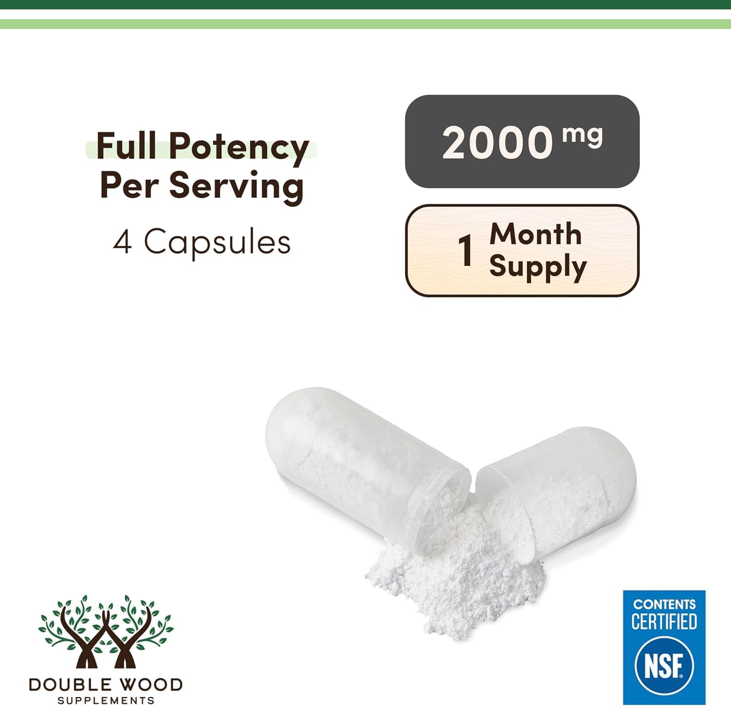 Double Wood Supplements Magnesium Capsules L Threonate (High Absorption Supplement with the Most Bioavailable Form) 120 Capsules (2000 mg) - Image 5