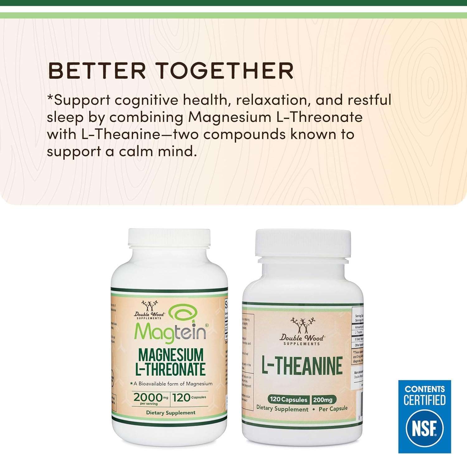 Double Wood Supplements Magnesium Capsules L Threonate (High Absorption Supplement with the Most Bioavailable Form) 120 Capsules (2000 mg) - Image 8