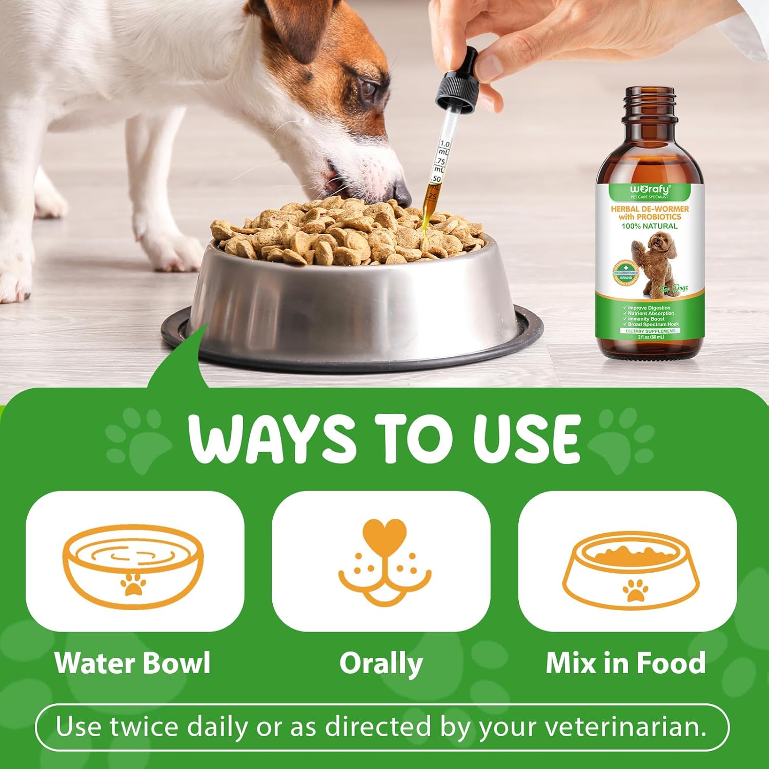Natural Intestinal Defense for Dogs, Herbal Cleansing with Wormwood, Black Nut & Probiotics - Promotes Gut Health & Flora Balance, 60ml - Image 8
