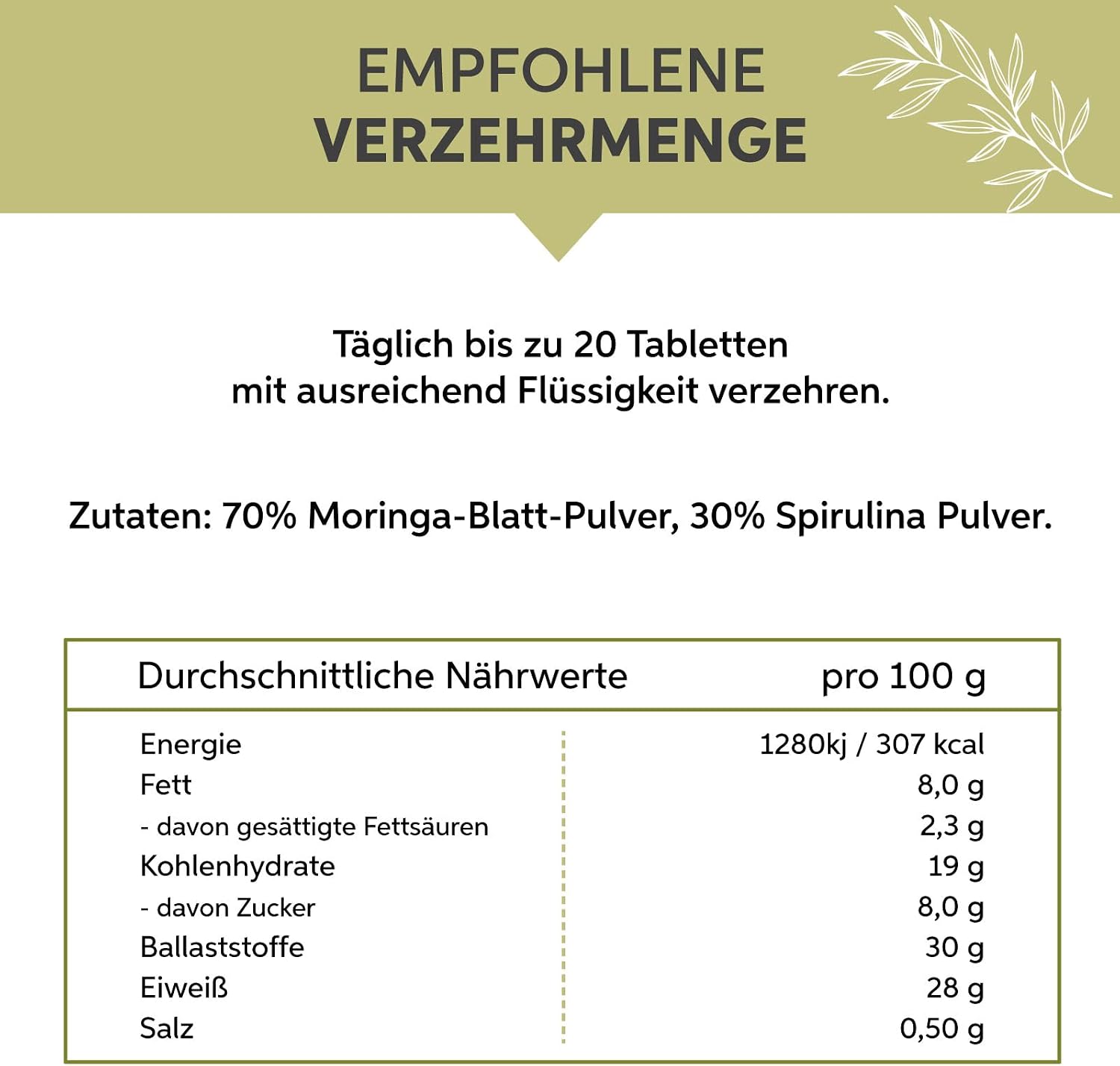 Moringa 1000 Comprimés 500g de nourriture crue végétalienne de qualité à haute dose - Image 4