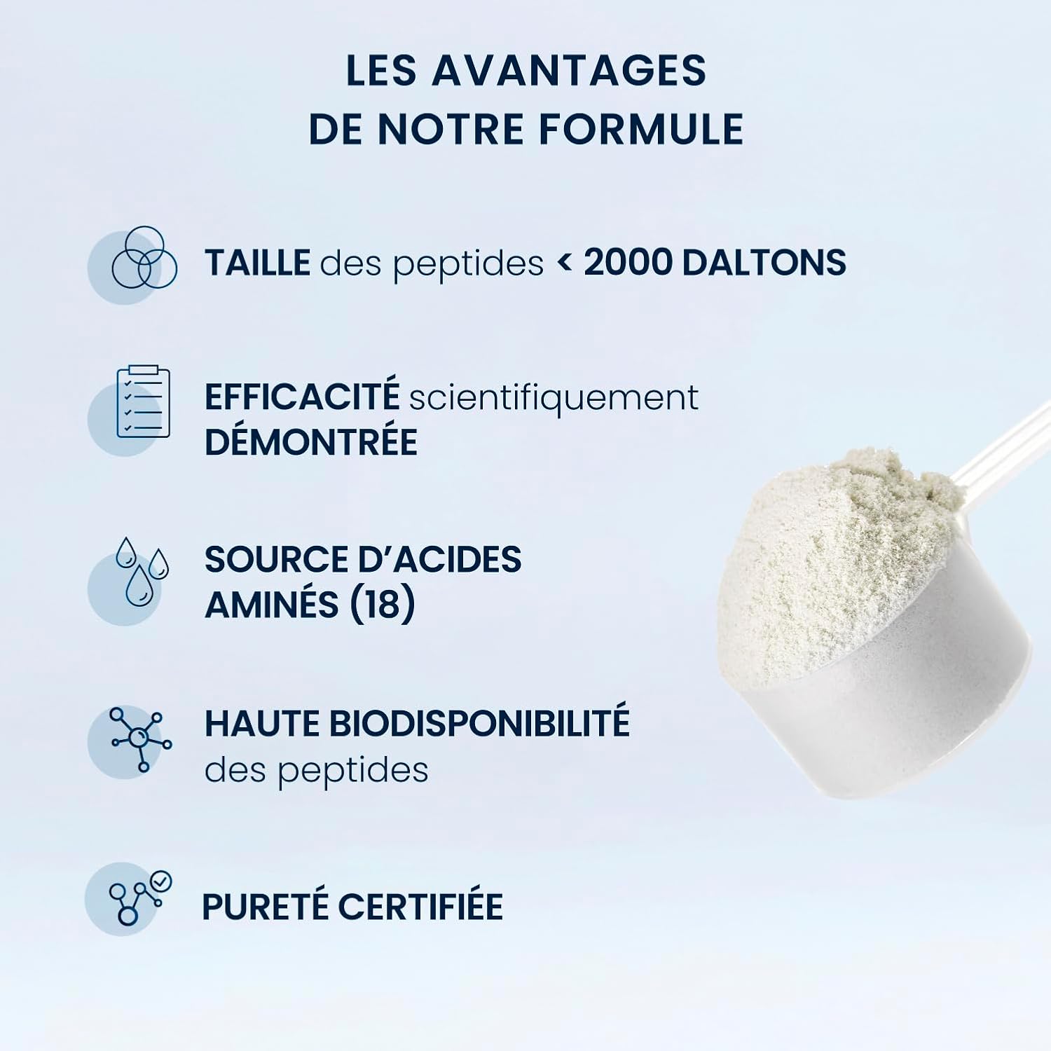 Hydrolyzed Marine Collagen - Soft & Hydrated Skin - Type 1 Bioactive Peptides 2000 DA - High Bioavailability - Collagen Powder Peptan Quality - Sustainable Peach - 500G (48 days) - Dynveo - Image 5