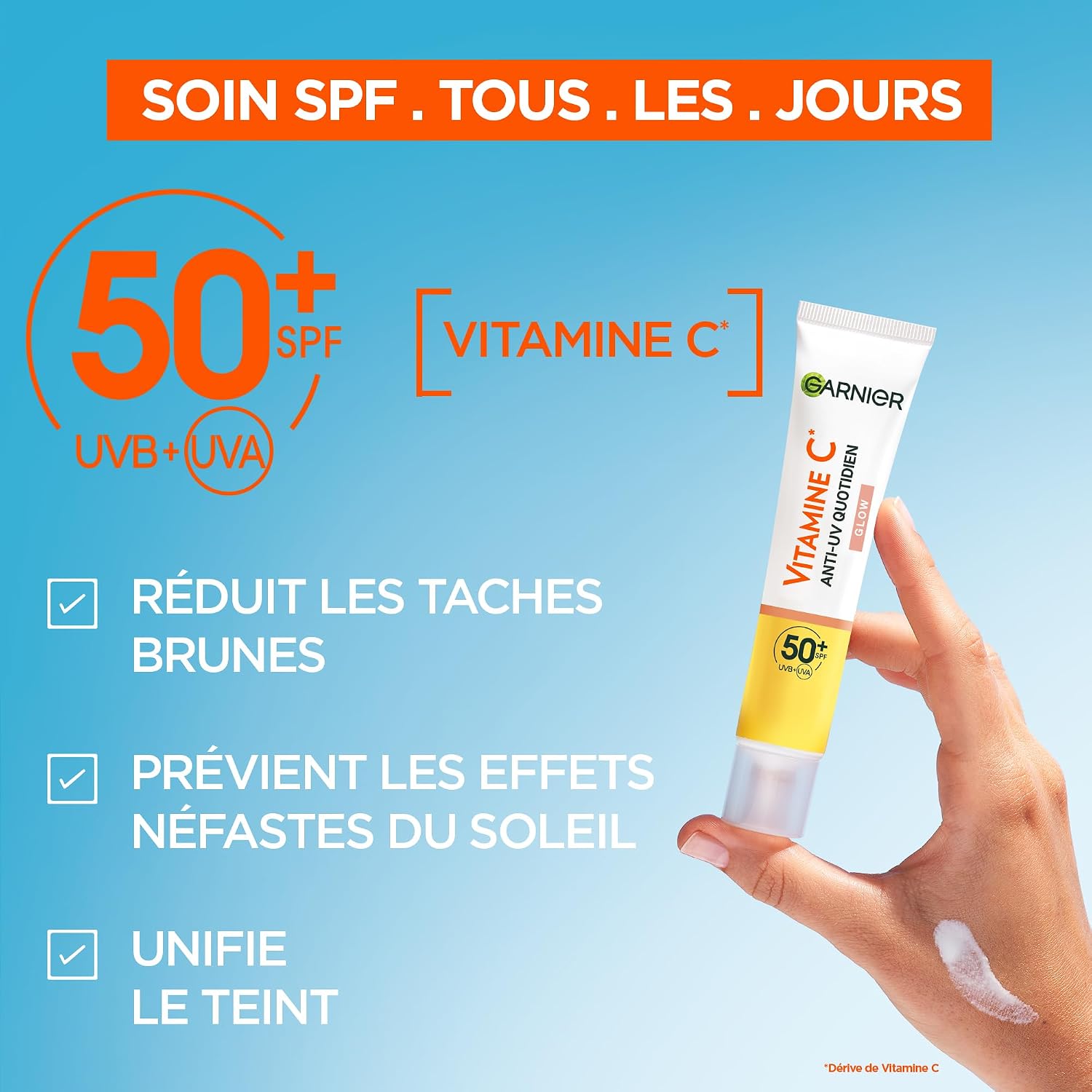 Garnier SkinActive Vitamin C Radiance Routine Set - Radiance Booster Cleansing Gel + Anti-Dark Spot Serum + Glow Daily Anti-UV Fluid SPF50+ - Enriched with Vitamin C - All Skin Types - Image 6