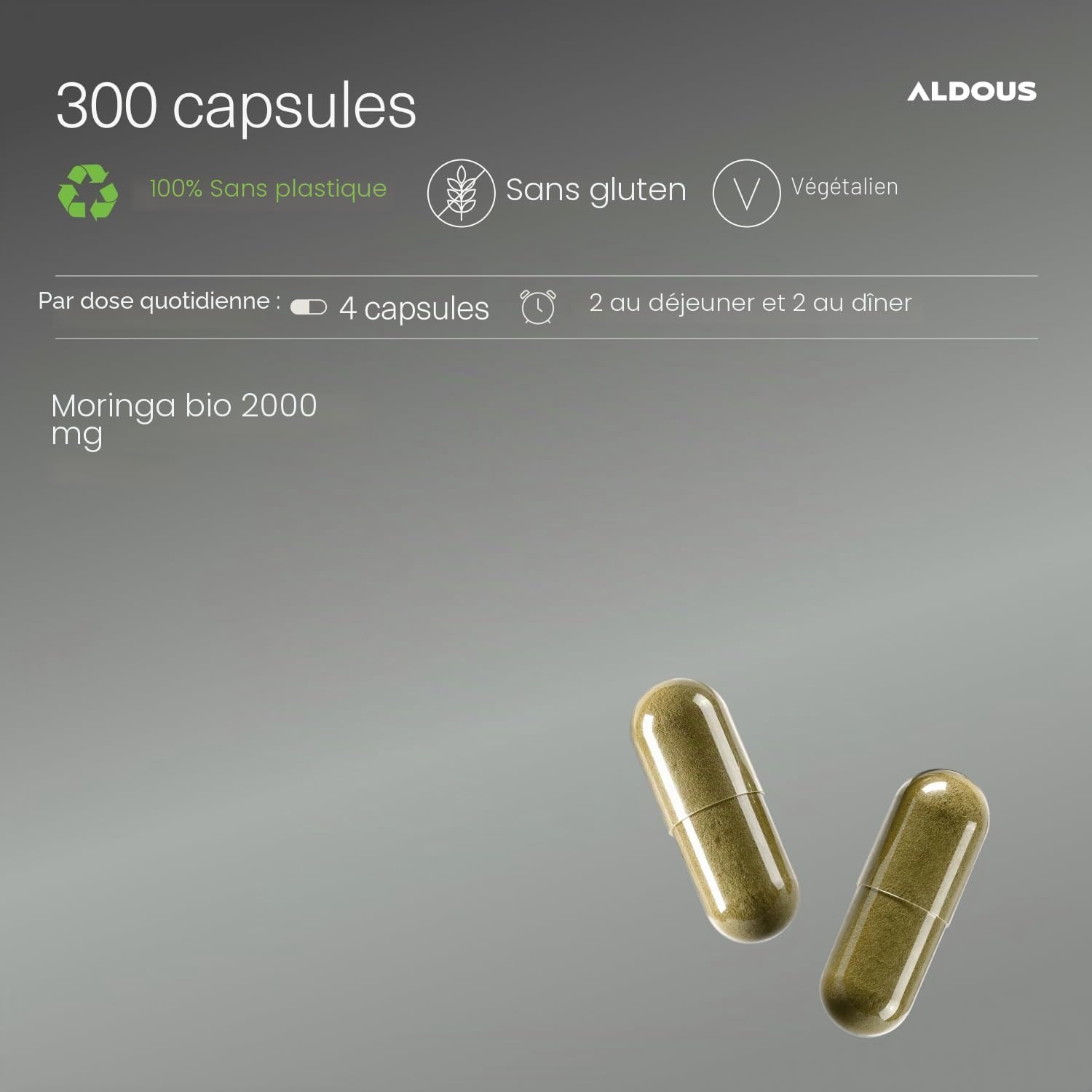 Moringa Bio Capsules - 300 Capsules for 75 Days - 2000 mg - Energy | Natural Antioxidant Superfood - Daily Wellness - Certified Organic Natural Moringa - Magnesium Stearate Free - Image 4