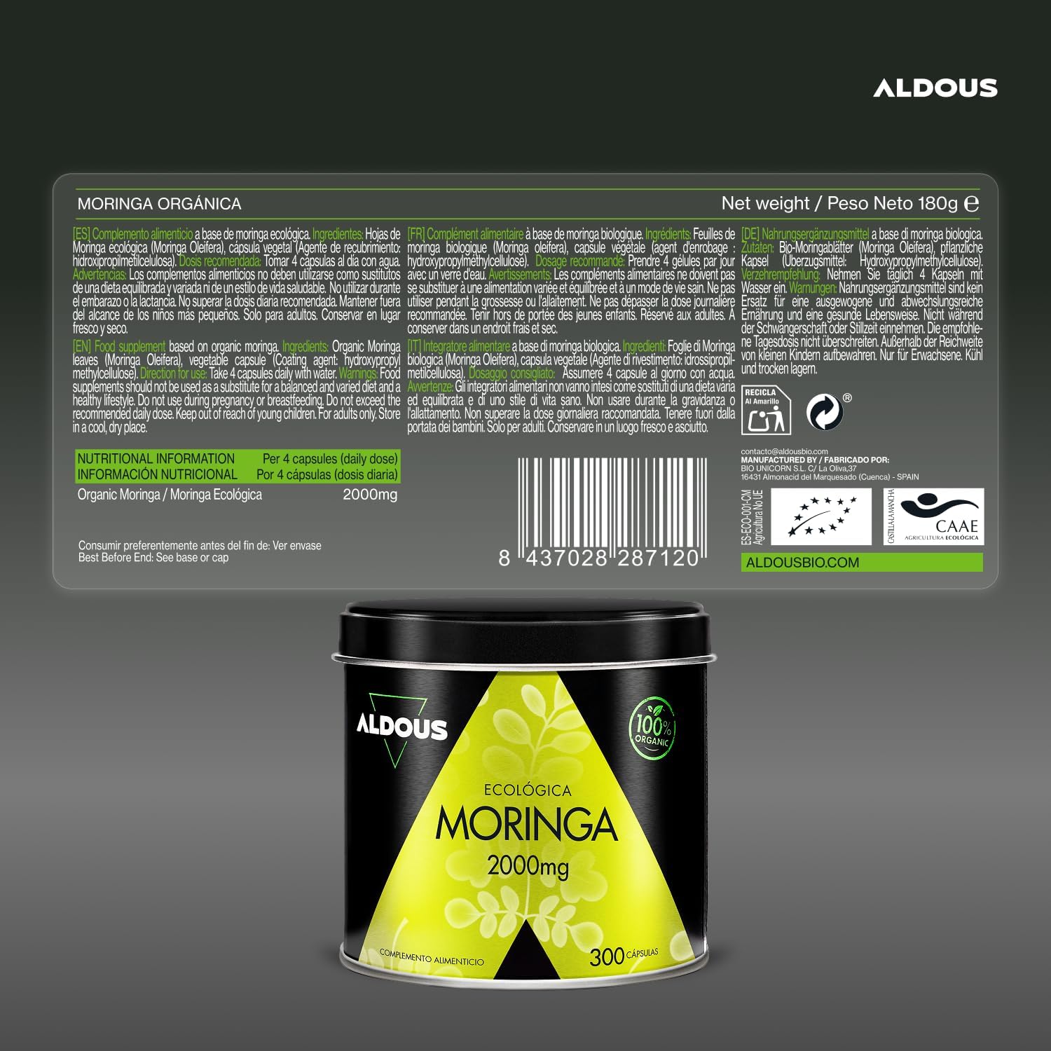 Moringa Bio Capsules - 300 Capsules for 75 Days - 2000 mg - Energy | Natural Antioxidant Superfood - Daily Wellness - Certified Organic Natural Moringa - Magnesium Stearate Free - Image 7