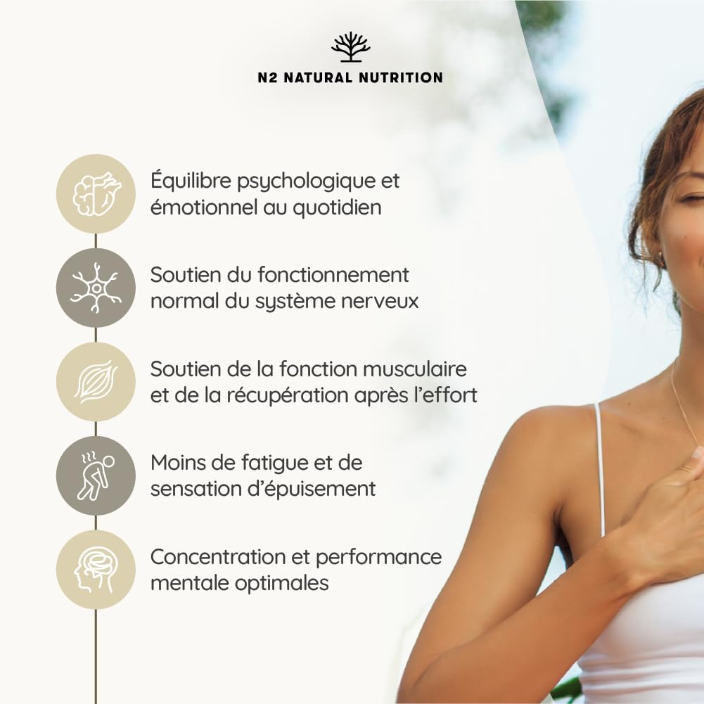 Probiotics 150 Billion CFU+Ashwagandha KSM-66 & Magnesium Digestive Health, Mental Balance and Vitality. Vegan Formulas N2 Natural Nutrition - Image 3