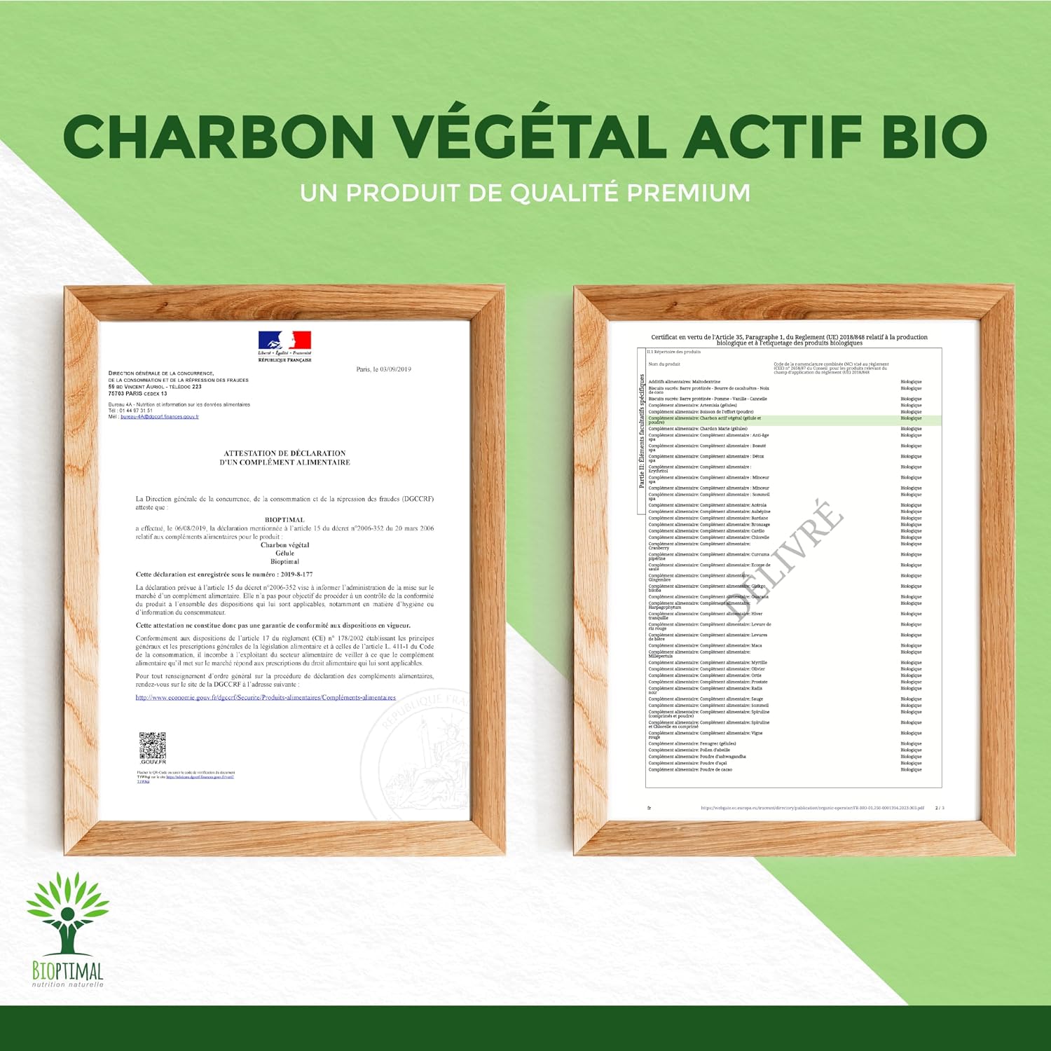 Bioptimal Active Carbon - Food Supplement - Flat Stomach Digestion Anti-Bloating Gas - 150 mg of Pure Active Powder per Capsule - Made in France - Ecocert Certified - 60 Capsules - Image 9