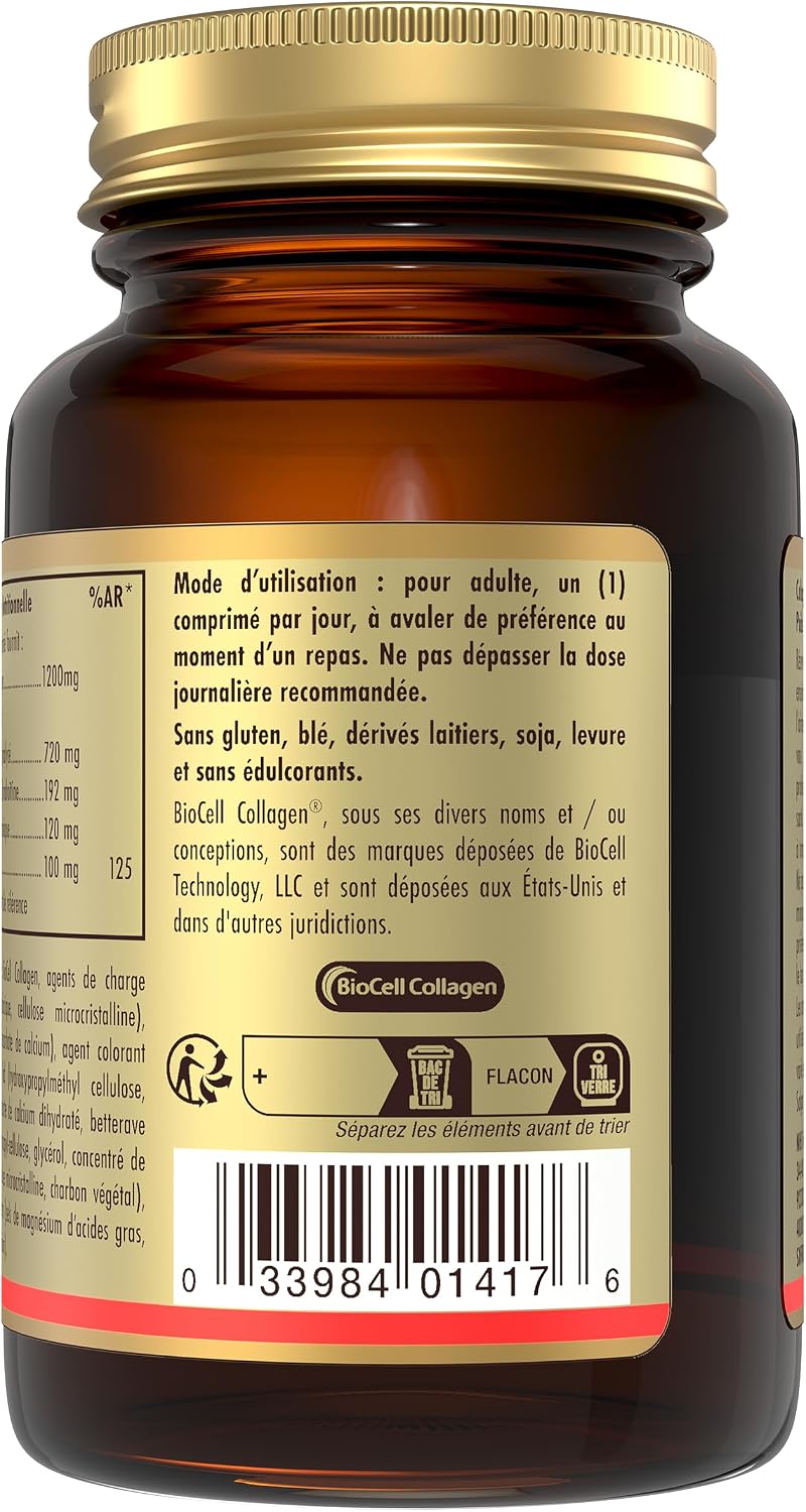 Solgar Collagen Hyaluronic Acid Complex - Skin Beauty - Wrinkles and Fine Lines - With Vitamin C and Chondroitin - Food Supplement - Bottle of 30 Tablets - Image 8