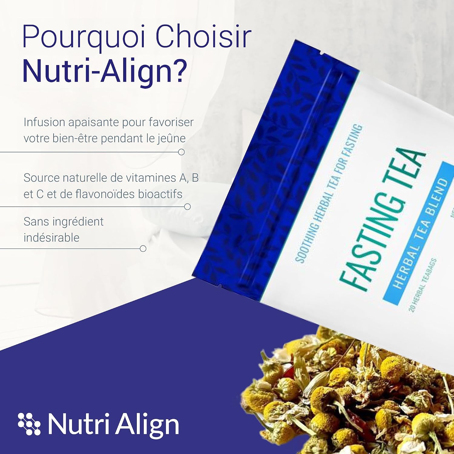 Nutri-Align Detox Fasting Tea, 20 Sachets, Chamomile, Dandelion Root | Herbal Tea with Chamomile, Dandelion Root, Rosehip, Cinnamon Bark Elderflower | Caffeine-free detox tea - Image 3