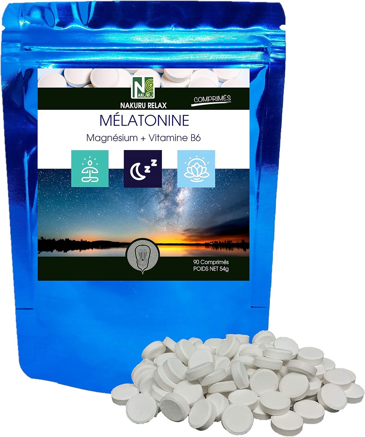 Sleep" Pack NAKURU | Melatonin 90 cps | Passion Flower 90cps | Valerian 90cps | Cold Dried and Compressed Powder | Packaged in France | "Naturally Improve Your Sleep! - Image 3