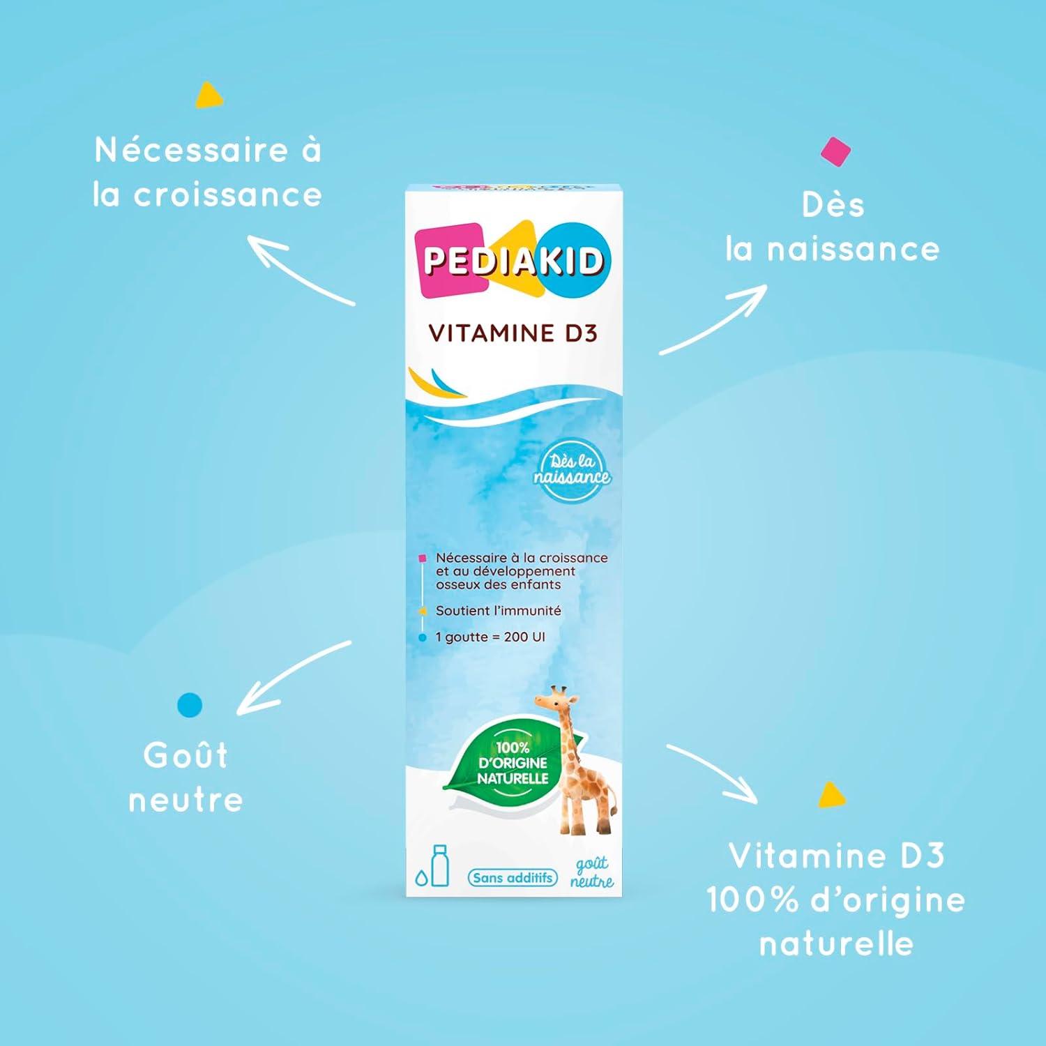 PEDIAKID - Vitamin D3 100% of natural origin - Strengthening natural defenses - From birth - Covers 200% of recommended daily intake - Image 4