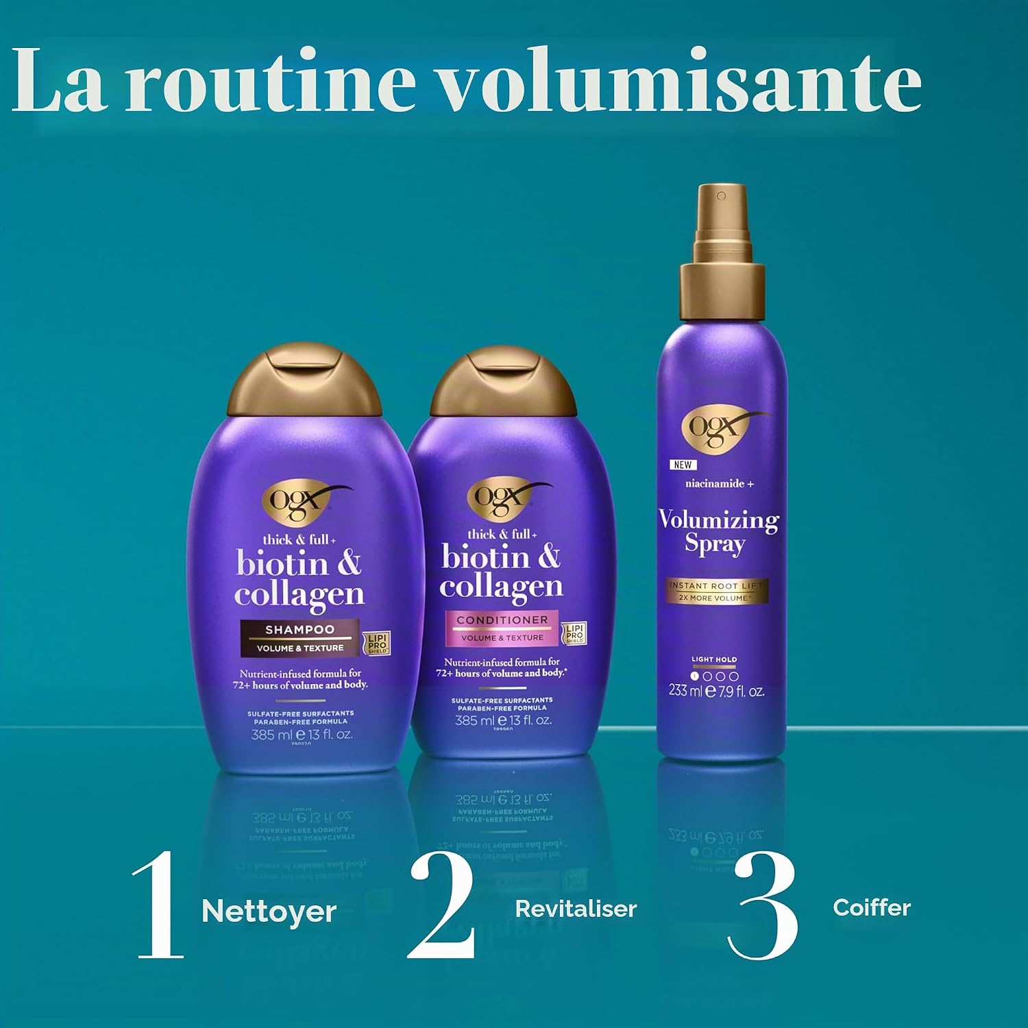 OGX Biotin & Collagen Volumizing Shampoo, 385 ml Bottle - Image 9