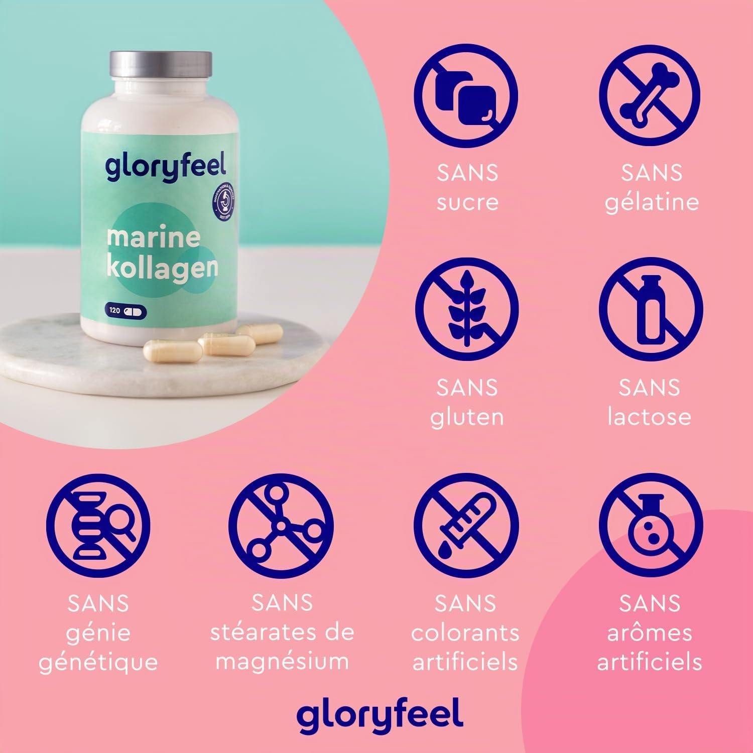 Pure Marine Collagen (Type 1) 1500mg High Dosed, 120 Collagen Hydrolyzate Capsules, 100% Natural Collagen, Easily Absorbed, No Flavors and Additives - Image 5