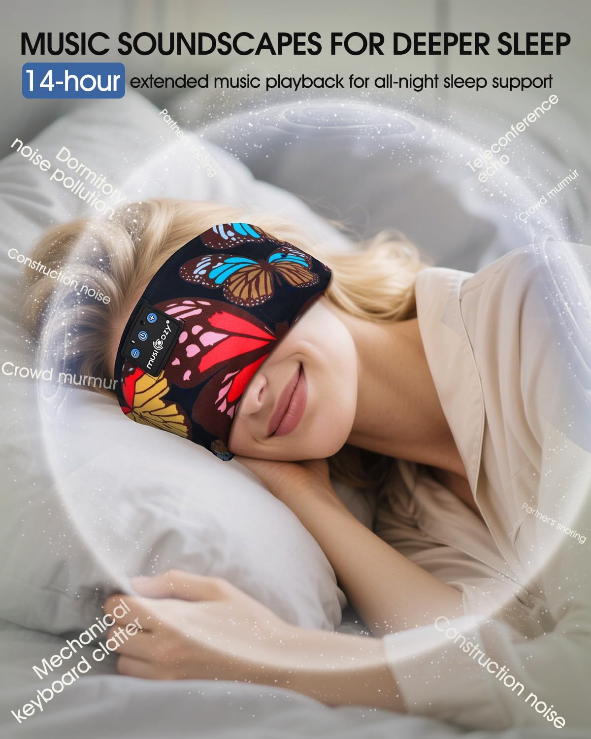 Bluetooth Sleep Headband, Headphones for Sleeping, Ultra-Thin Wireless Sleep Headphones for Side Sleepers, Optimal Comfort, HD Sound Quality, 14 Hours of Battery Life, Sport, Travel, Relaxation - Image 7