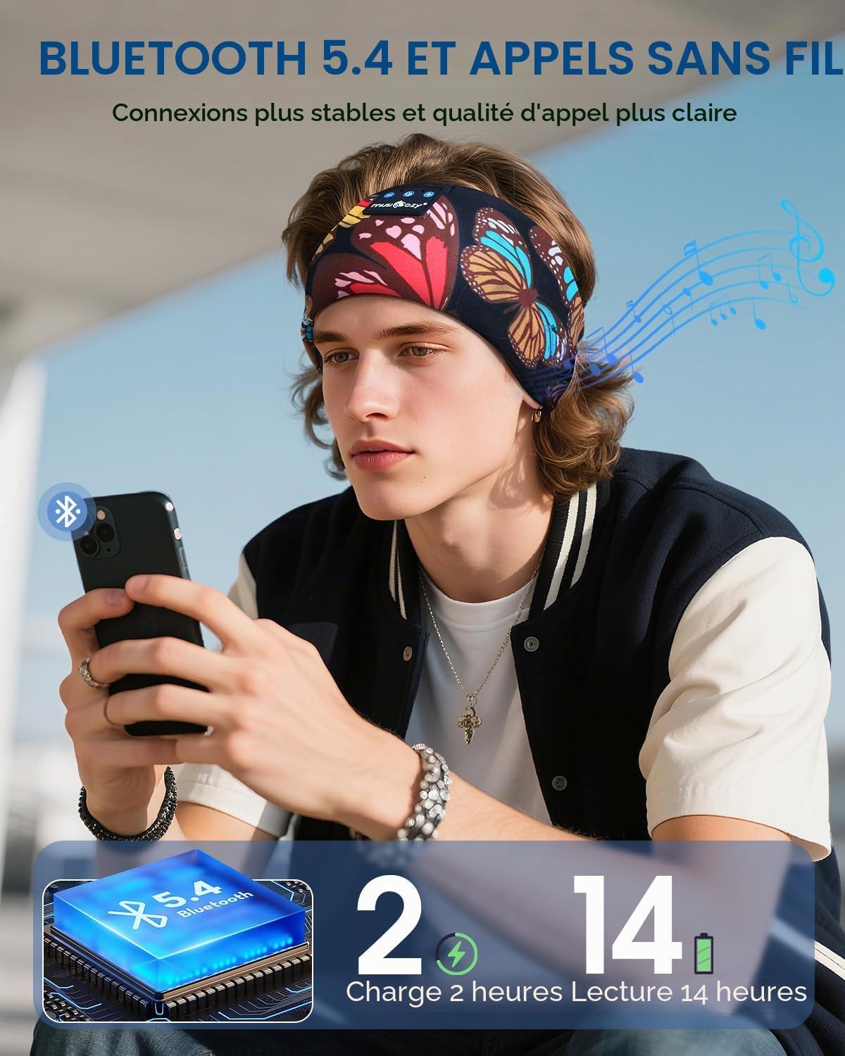 Bluetooth Sleep Headband, Headphones for Sleeping, Ultra-Thin Wireless Sleep Headphones for Side Sleepers, Optimal Comfort, HD Sound Quality, 14 Hours of Battery Life, Sport, Travel, Relaxation - Image 8