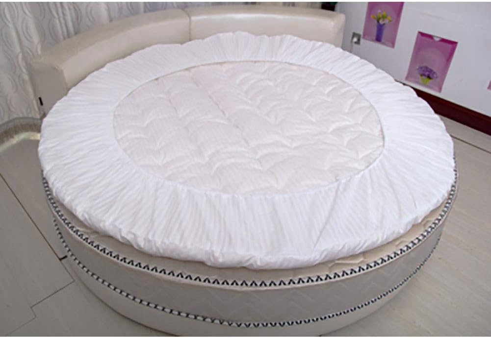 MSM Round Mattress Protector Topper, 100% Thick Cotton Quilted Futon Mattress for Round Bed, Suitable for Tatami Beds Futon Topper White, Diameter: 200 cm/79 inches - Image 7