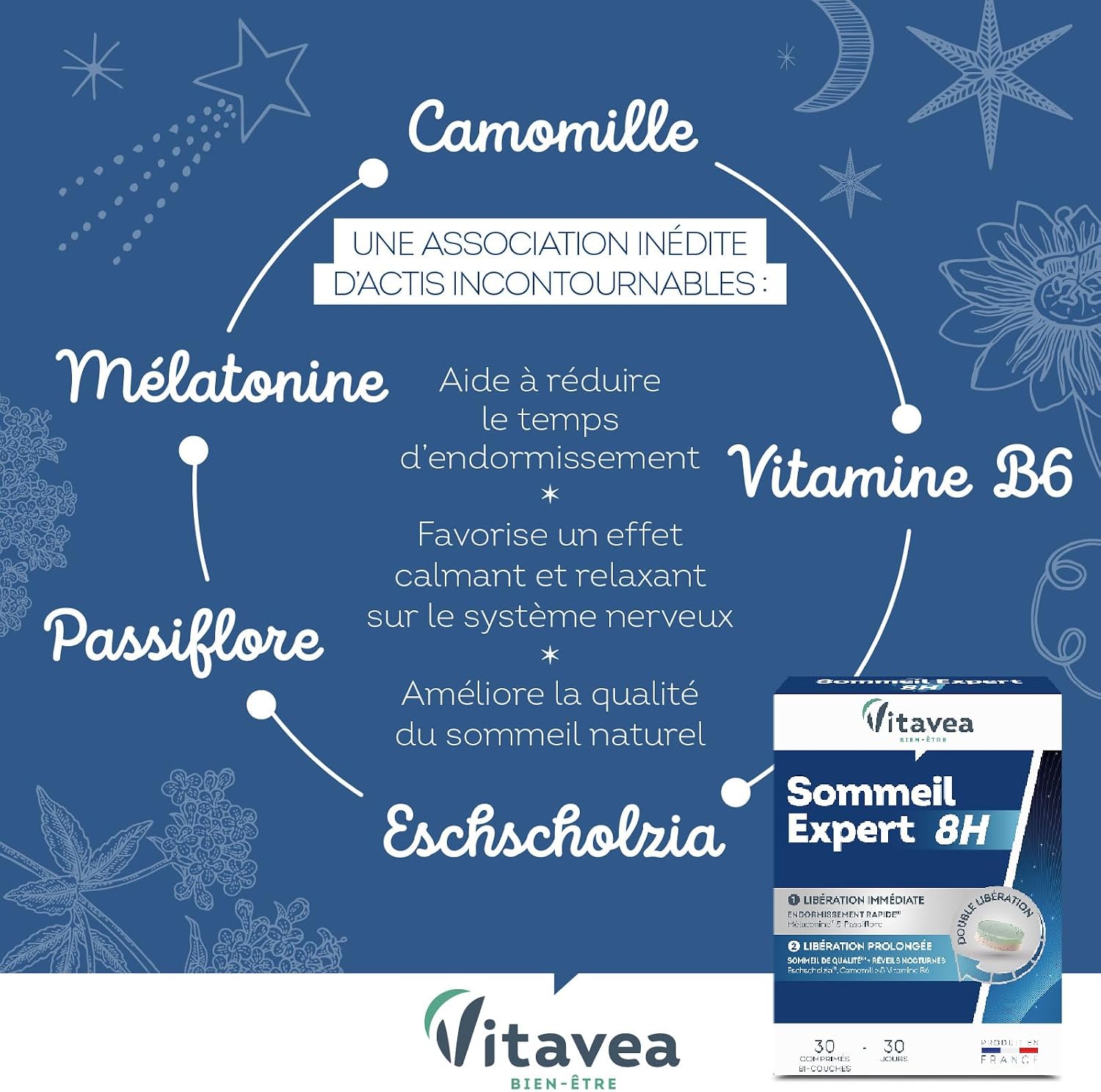 Vitavea Well-Being - Sleep Expert 8H - Melatonin 1.9mg - 30 Tablets - Image 3