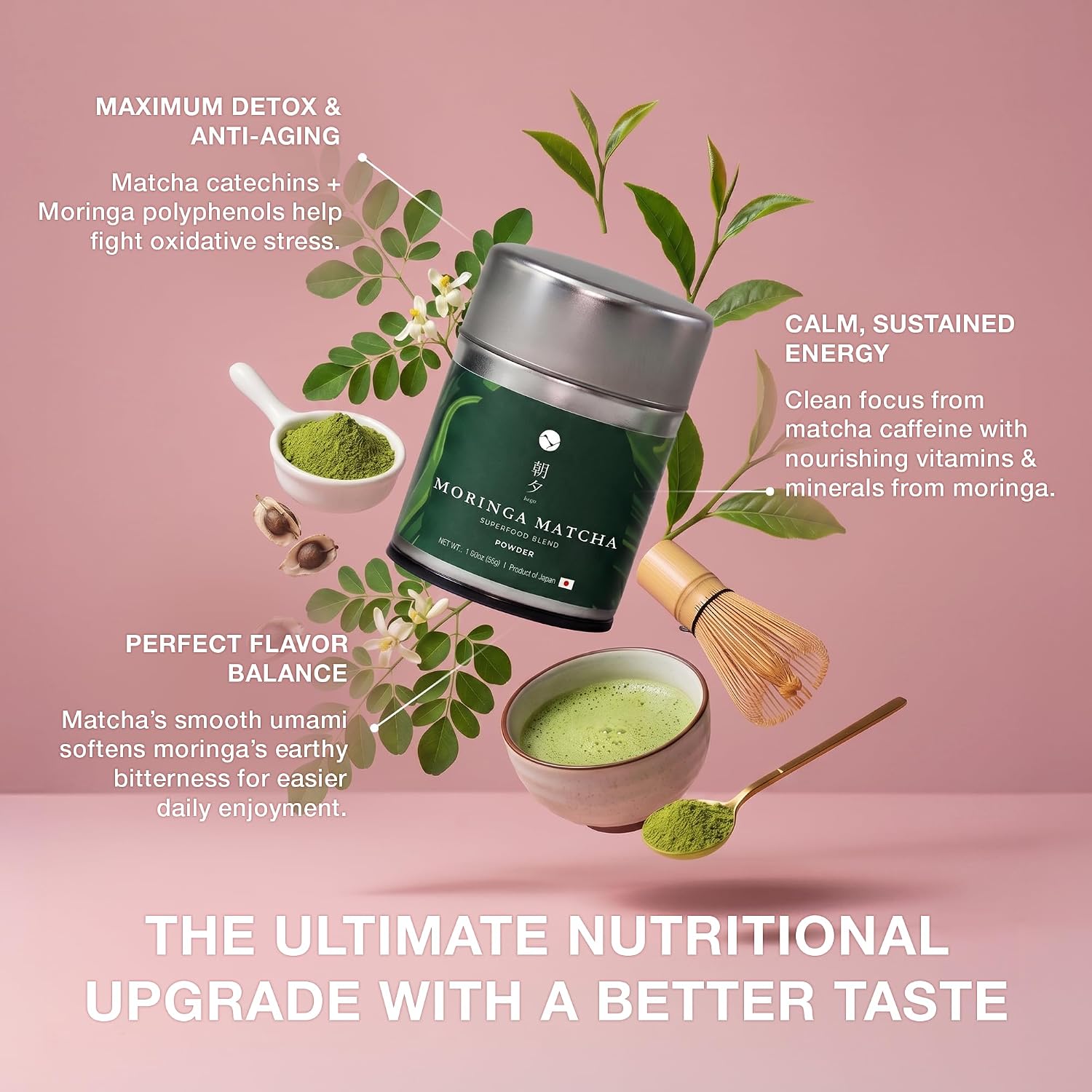 Asayu Japan Poudre de Matcha au Moringa, Mélange Naturel de Superaliments, Thé Matcha Fabriqué au Japon (Boîte de 30 g) - Image 6