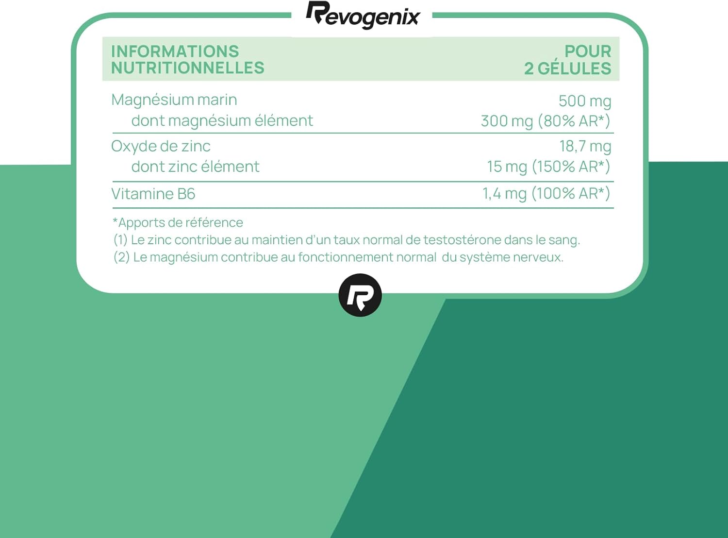 ZMA Highly Dosed | Zinc, Magnesium & Vitamin B6 | Facilitates Mass Gain and Muscle Recovery | Support Testosterone Production | 60 Vegan Capsules Without Additives and GMOs | Revogenix - Image 7