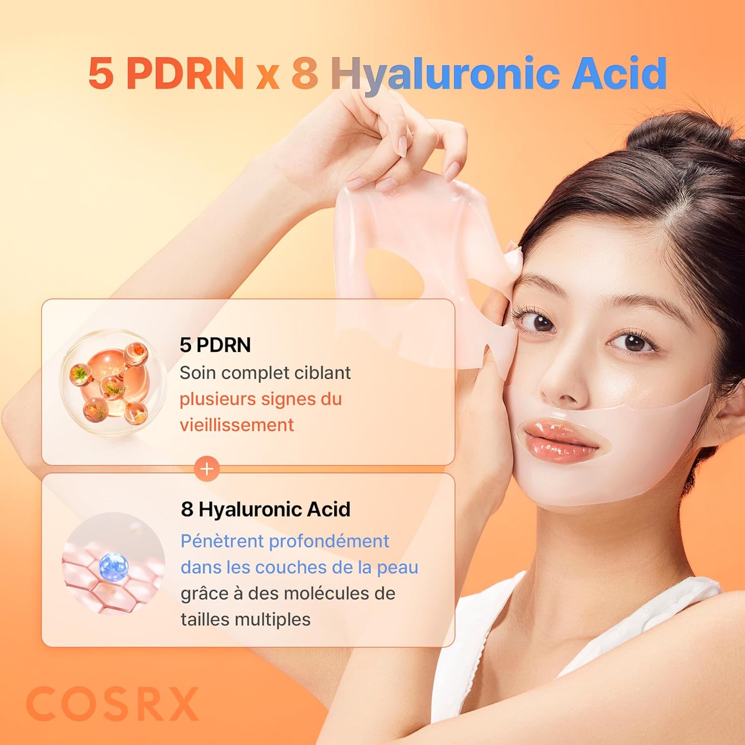 COSRX 5 PDRN Hyalruronic Acid Vital Hydrating Hydrogel Mask 3EA for the Face, with 5 PDRN and 8 Hyaluronic Acids, Night Hydrogel Mask for Luminous Skin, Korean Skincare - Image 6