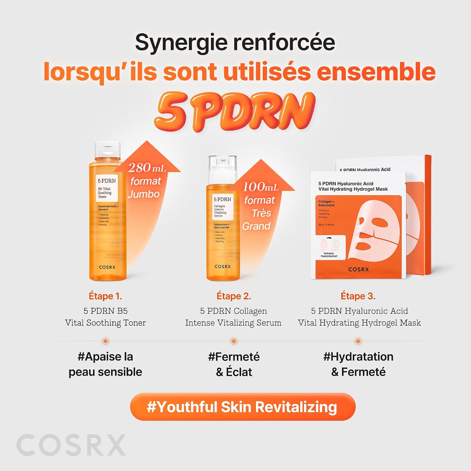 COSRX 5 PDRN Hyalruronic Acid Vital Hydrating Hydrogel Mask 3EA for the Face, with 5 PDRN and 8 Hyaluronic Acids, Night Hydrogel Mask for Luminous Skin, Korean Skincare - Image 10