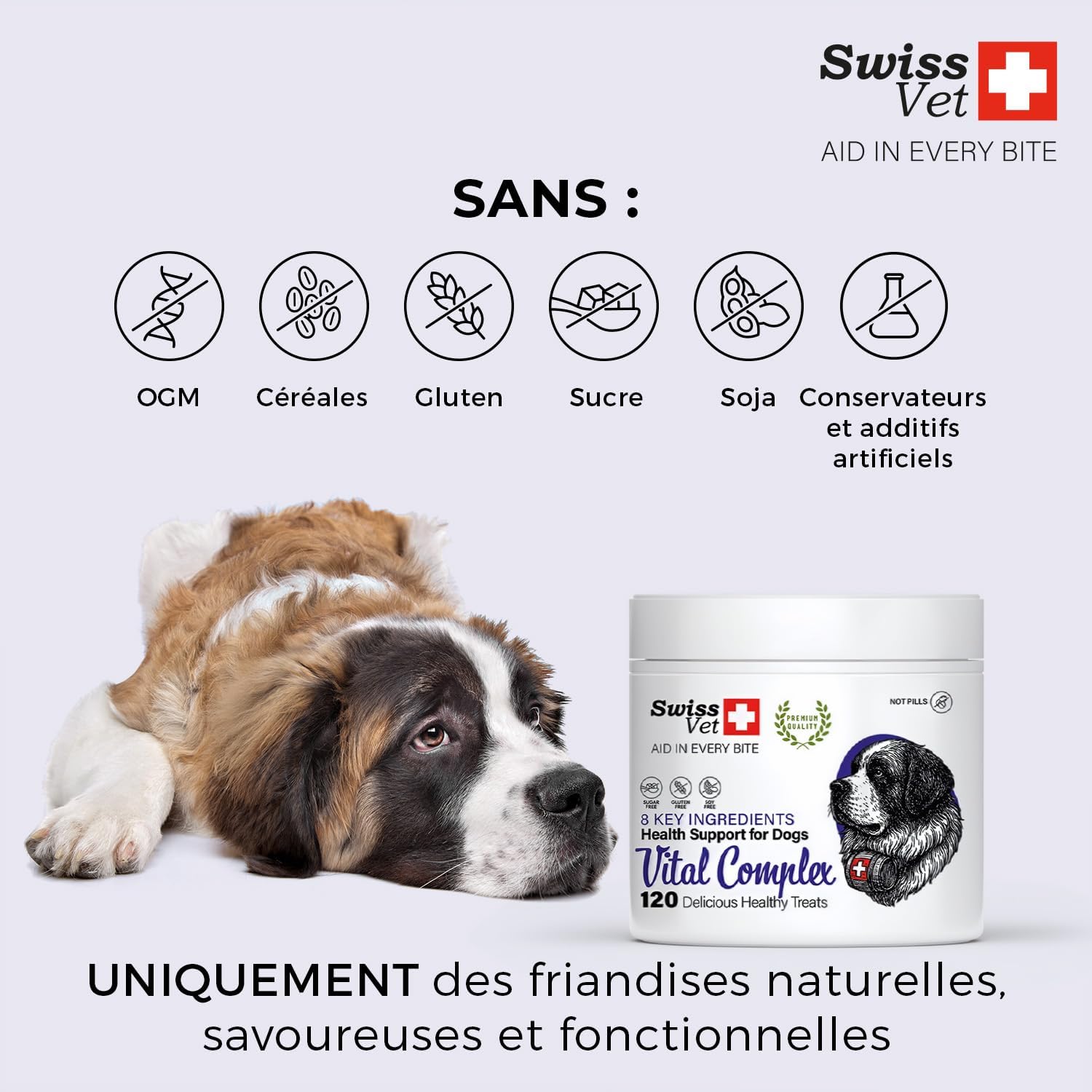 SwissVet 8 in 1 Multivitamin Dog - 120 Joint Treats - Glucosamine, Chondroitin, MSM, Collagen - Digestion (Probiotics) & Salmon Oil Omega 3 - Anti Itching & Shiny Hair - Image 7