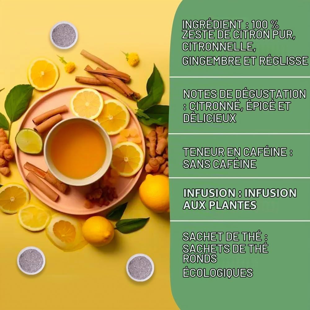 HANDPICK The Ginger Lemon - 100 Eco-Friendly Sachets | Coffee Free & Non-GMO - The Lemon Ginger 100% Pure - Image 5