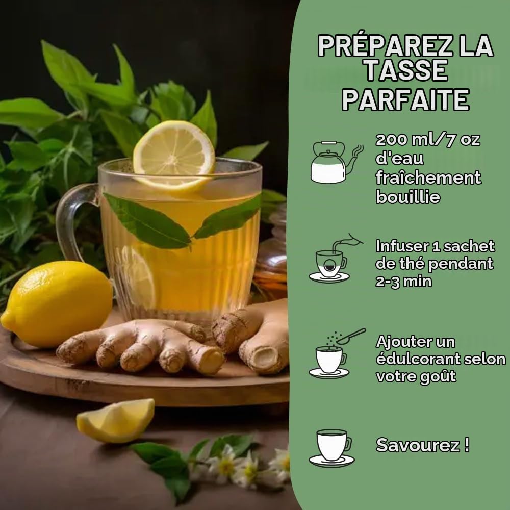 HANDPICK The Ginger Lemon - 100 Eco-Friendly Sachets | Coffee Free & Non-GMO - The Lemon Ginger 100% Pure - Image 7