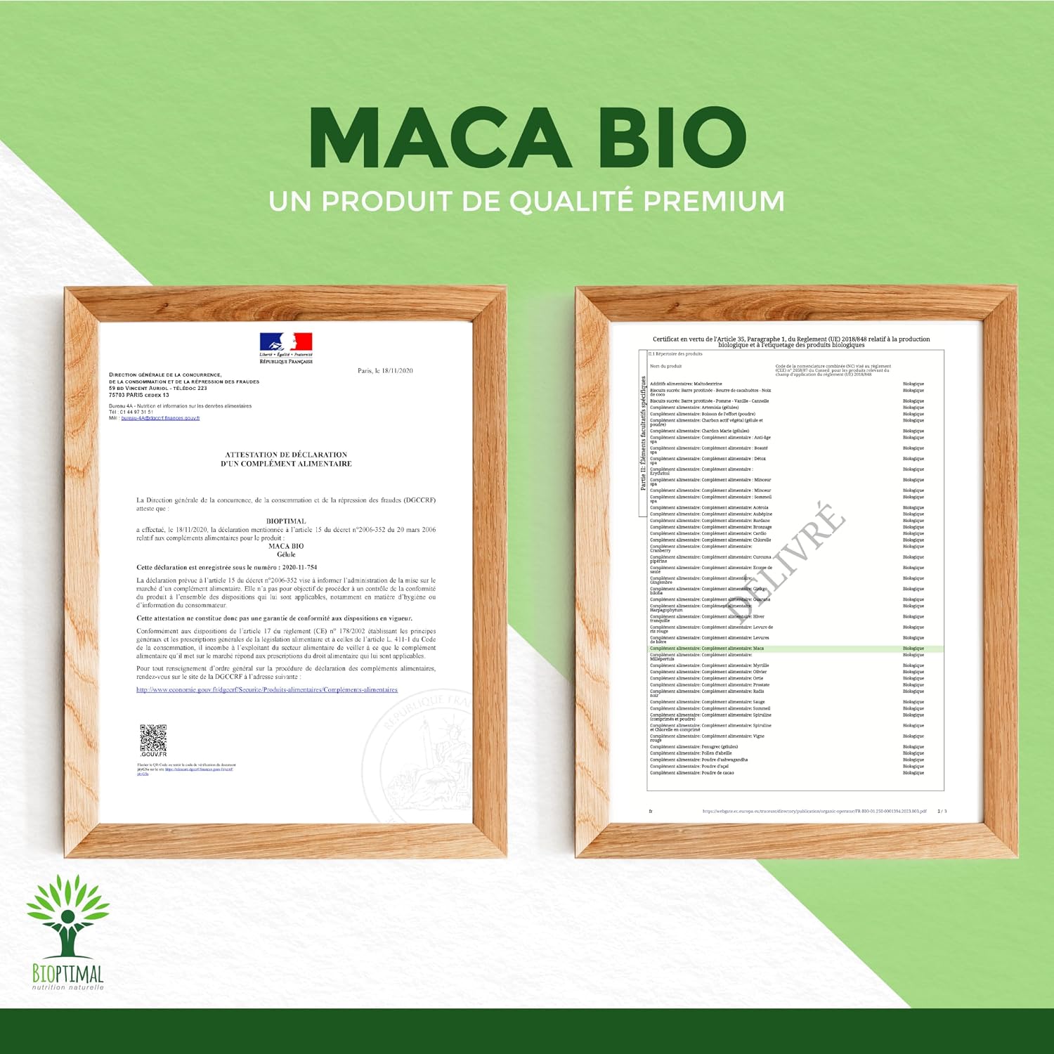 Organic Maca - Bioptimal Food Supplement - Superfood - Maca Powder Peru - 300 mg Capsule - Sexuality Energy Aphrodisiac Fertility - Packaged in France - Ecocert Certified - 60 Capsules - Image 9