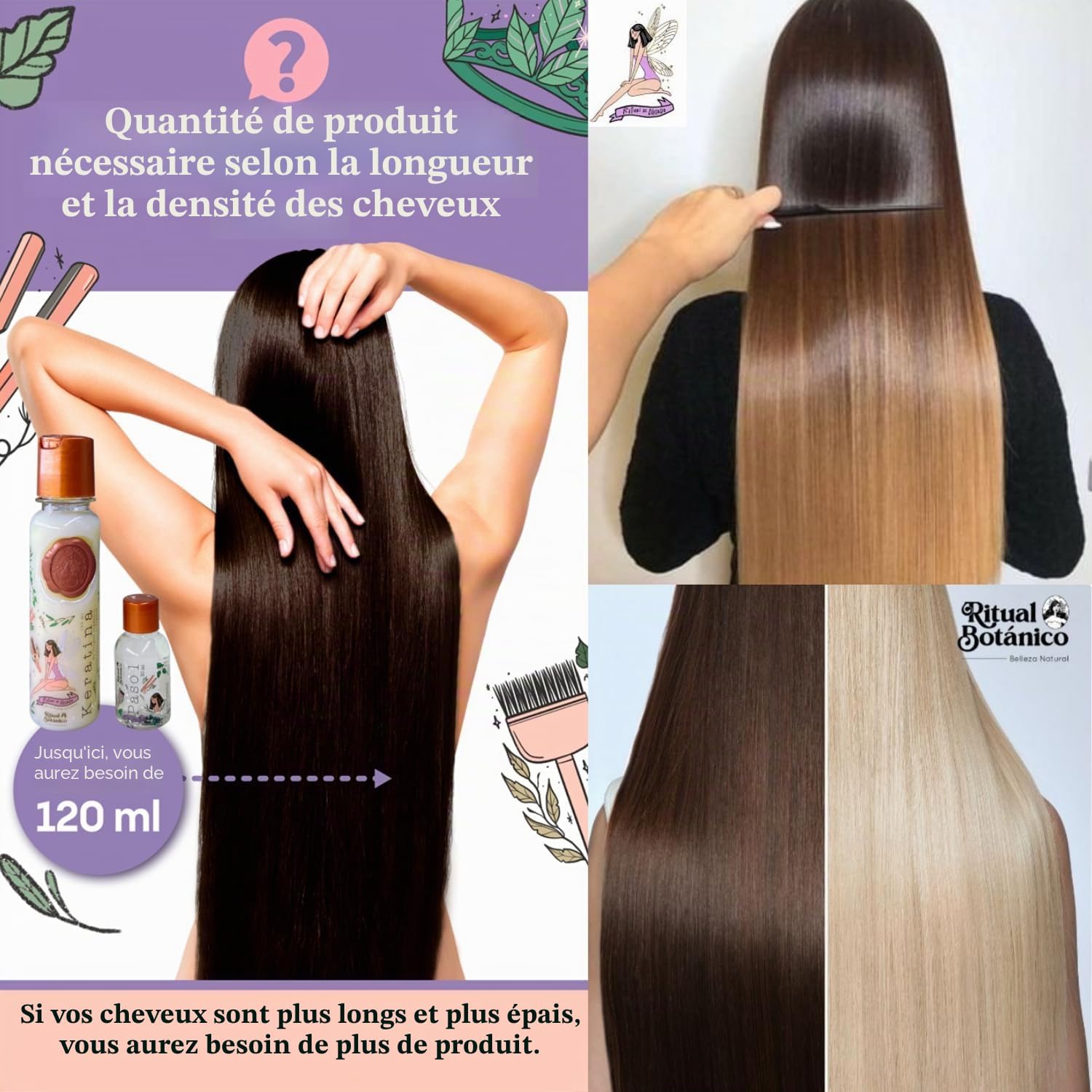 MAIKE AMOUR Keratina, RITUAL BOTANICO 120ml Keratin Treatment with 12 Natural Oils and Amino Acids for Shine, Softness and Nutrition - Original Product from Colombia. - Image 4