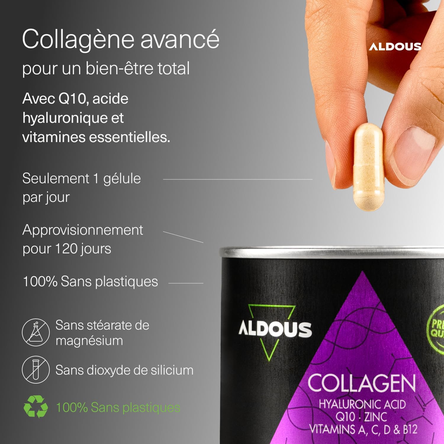 Collagen, Hyaluronic Acid -120 days- Hydrolyzed Collagen, Zinc, Rooster 10 - Image 3