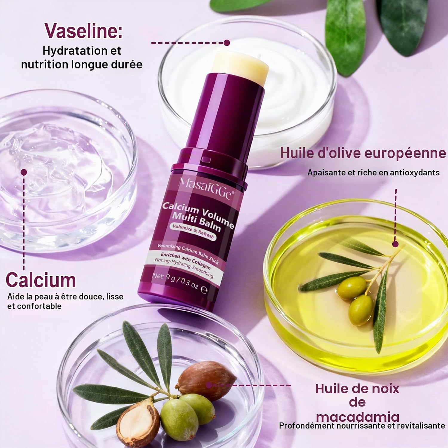 Calcium Wrinkle Capture Stick (0.3oz), Multi Balm Stick for Wrinkles, Calcium Volume Multi Balm, Multi-Volume Balm, Korean Collagen Moisturizer, Anti-Aging, Firming, Skin Barrier, Nourishes - Image 4