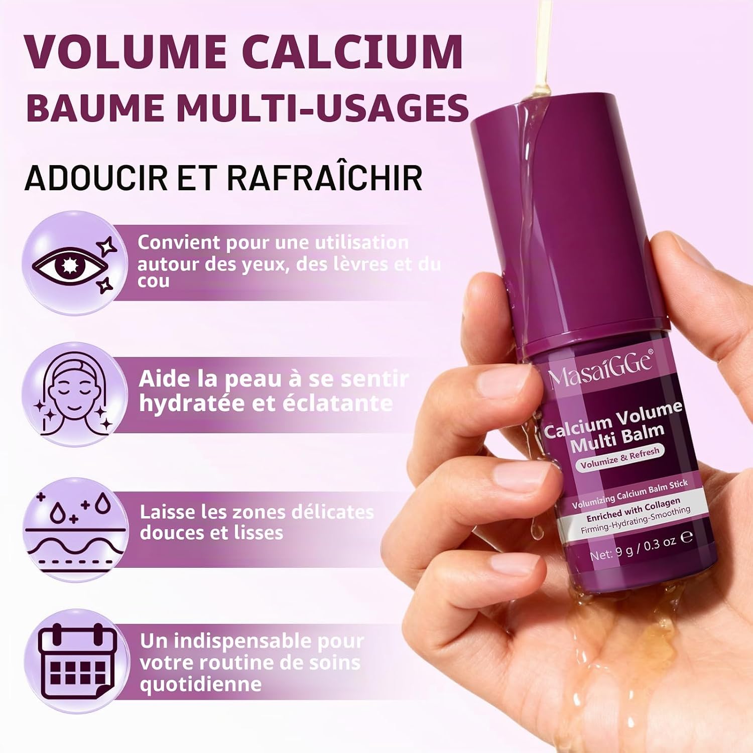 Calcium Wrinkle Capture Stick (0.3oz), Multi Balm Stick for Wrinkles, Calcium Volume Multi Balm, Multi-Volume Balm, Korean Collagen Moisturizer, Anti-Aging, Firming, Skin Barrier, Nourishes - Image 6