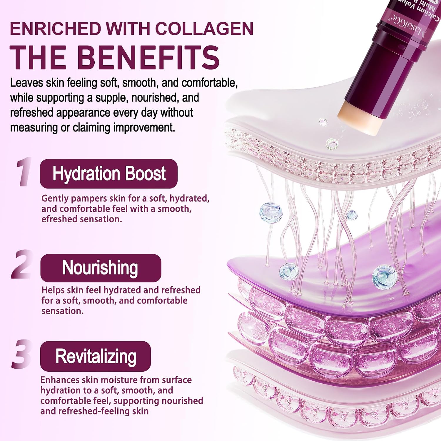 Calcium Wrinkle Capture Stick (0.3oz), Multi Balm Stick for Wrinkles, Calcium Volume Multi Balm, Multi-Volume Balm, Korean Collagen Moisturizer, Anti-Aging, Firming, Skin Barrier, Nourishes - Image 7